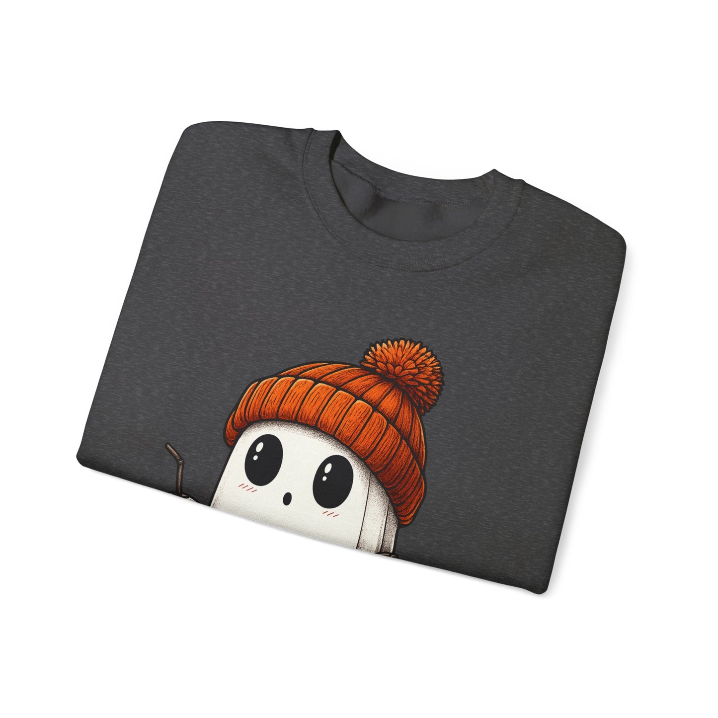 Cute Ghost Halloween Sweatshirt, Unisex Crewneck, Spooky Season Apparel, Fall Fashion, Cozy Pumpkin Sweater
