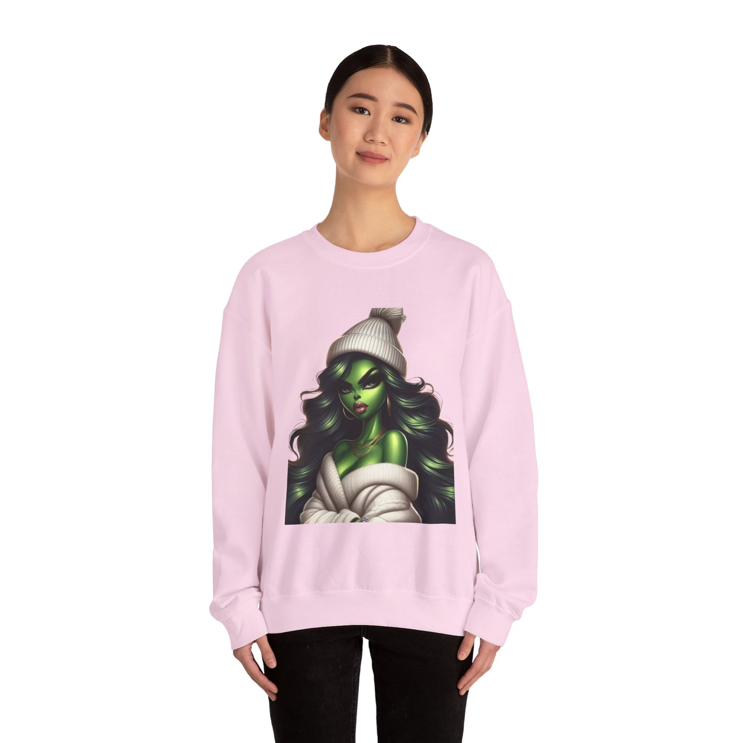 Green Witch Portrait Crewneck Sweatshirt