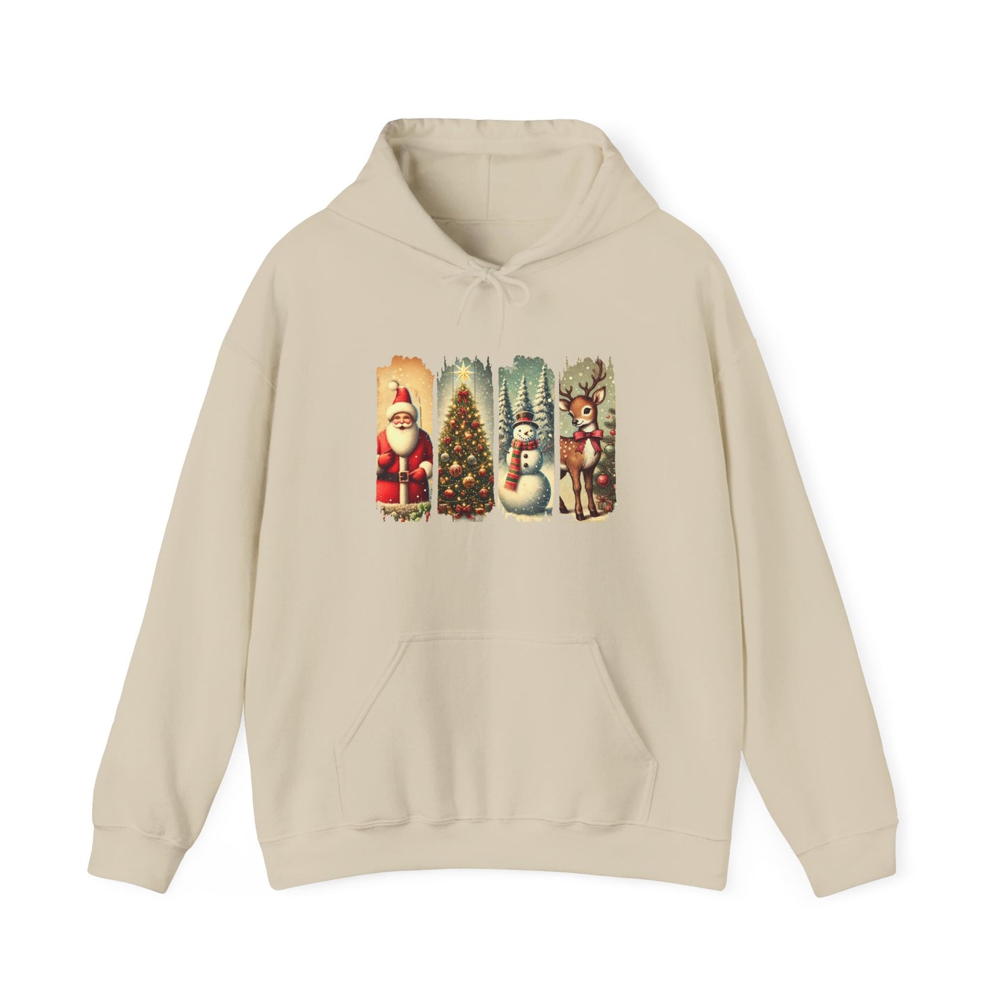 Cozy Christmas Sweatshirt with Vintage Holiday Designs, Unisex Hoodie for Winter, Christmas Gift, Holiday Wear, Festive Apparel