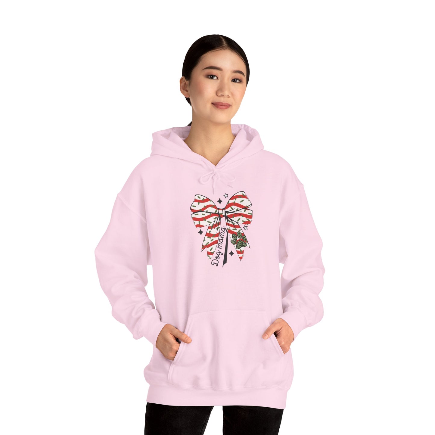 Festive Bow Hoodie for Holiday Cheer, Cozy Gift for Friends, Christmas Style, Winter Fashion, Comfortable Hoodie