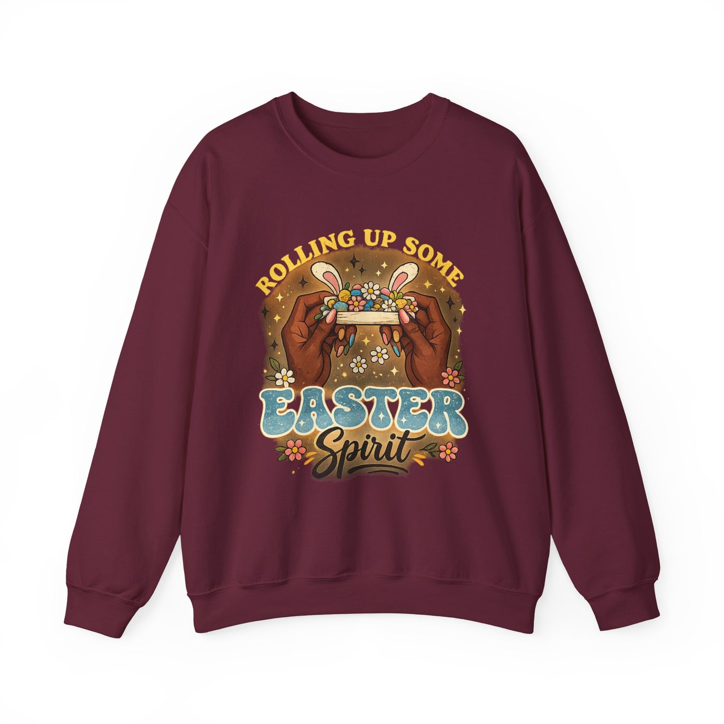 Easter Spirit Crewneck Sweatshirt — "Rolling Up Some Easter Spirit" Easter Pullover
