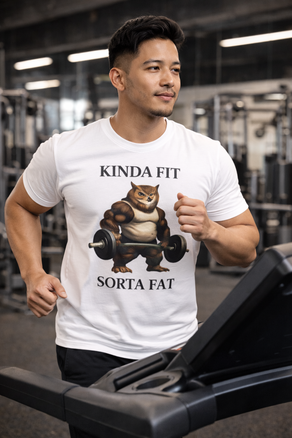 Kinda Fit Sorta Fat Cat Weightlifting T-Shirt