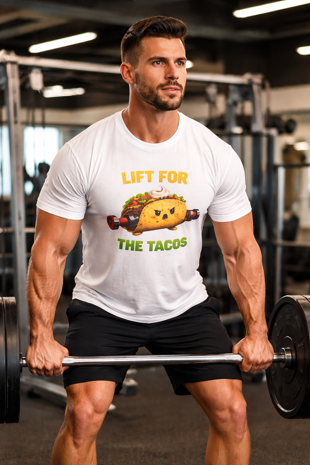 Lift For The Tacos T-Shirt — Funny Taco Weightlifting Gym Tee