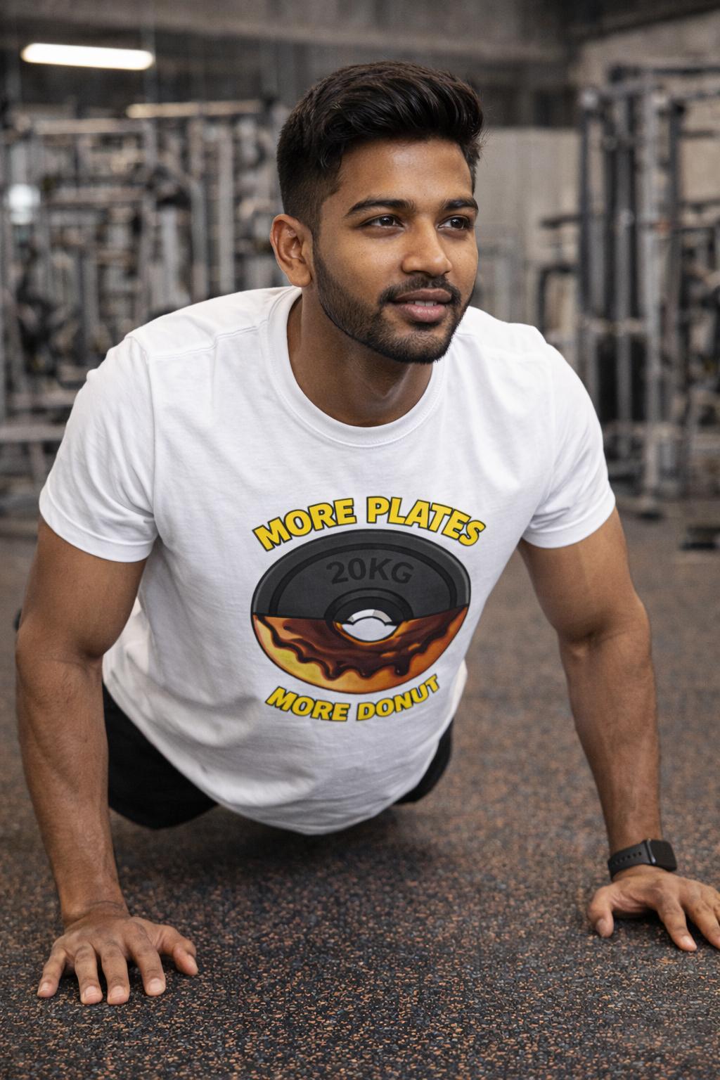 More Plates More Donuts T-Shirt — Funny Gym Weightlifting Tee