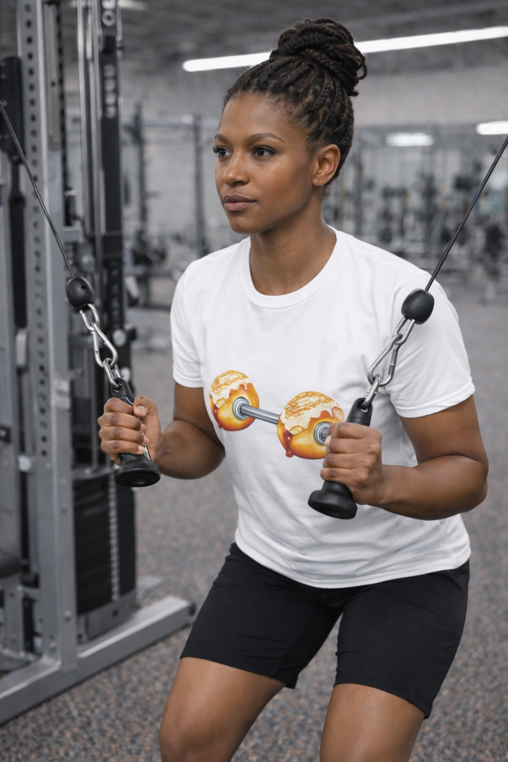 Doughnut Dumbbell T-Shirt — Funny Fitness Donut Gym Tee