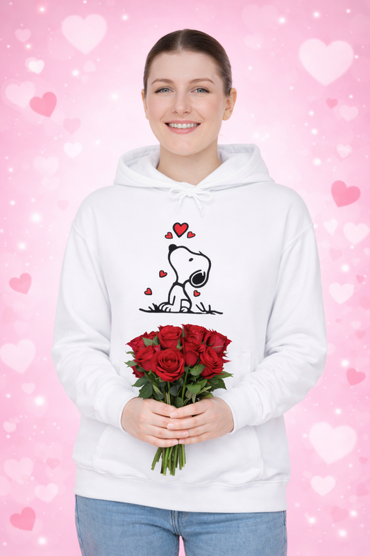 Snoopy Heart Hoodie – Cute Peanuts Dog Love Pullover