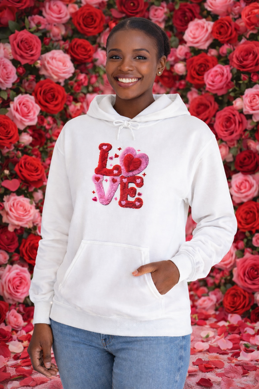 Love Heart Graphic Hoodie - Valentine's Cozy Pullover