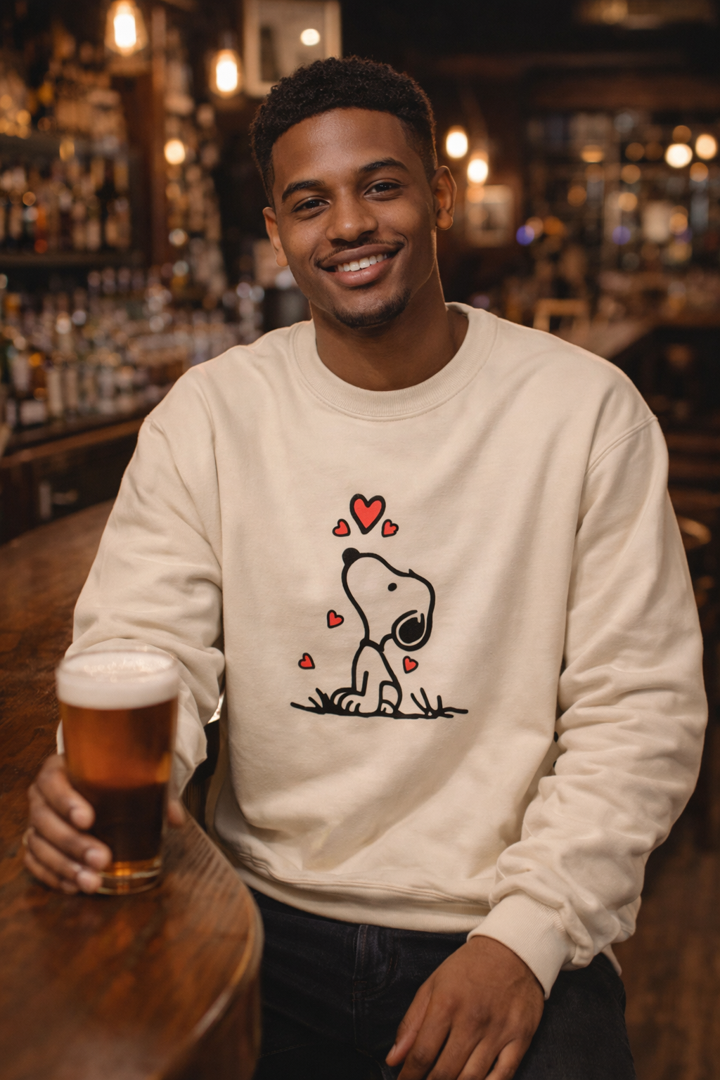 Snoopy Heart Crewneck Sweatshirt — Cute Peanuts Love Pullover