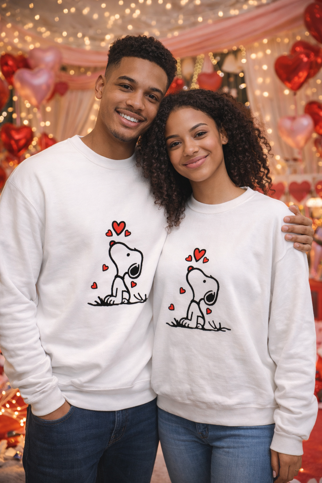 Snoopy Heart Crewneck Sweatshirt — Cute Peanuts Love Pullover