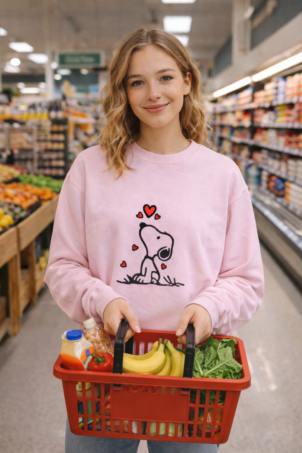 Snoopy Heart Crewneck Sweatshirt — Cute Peanuts Love Pullover