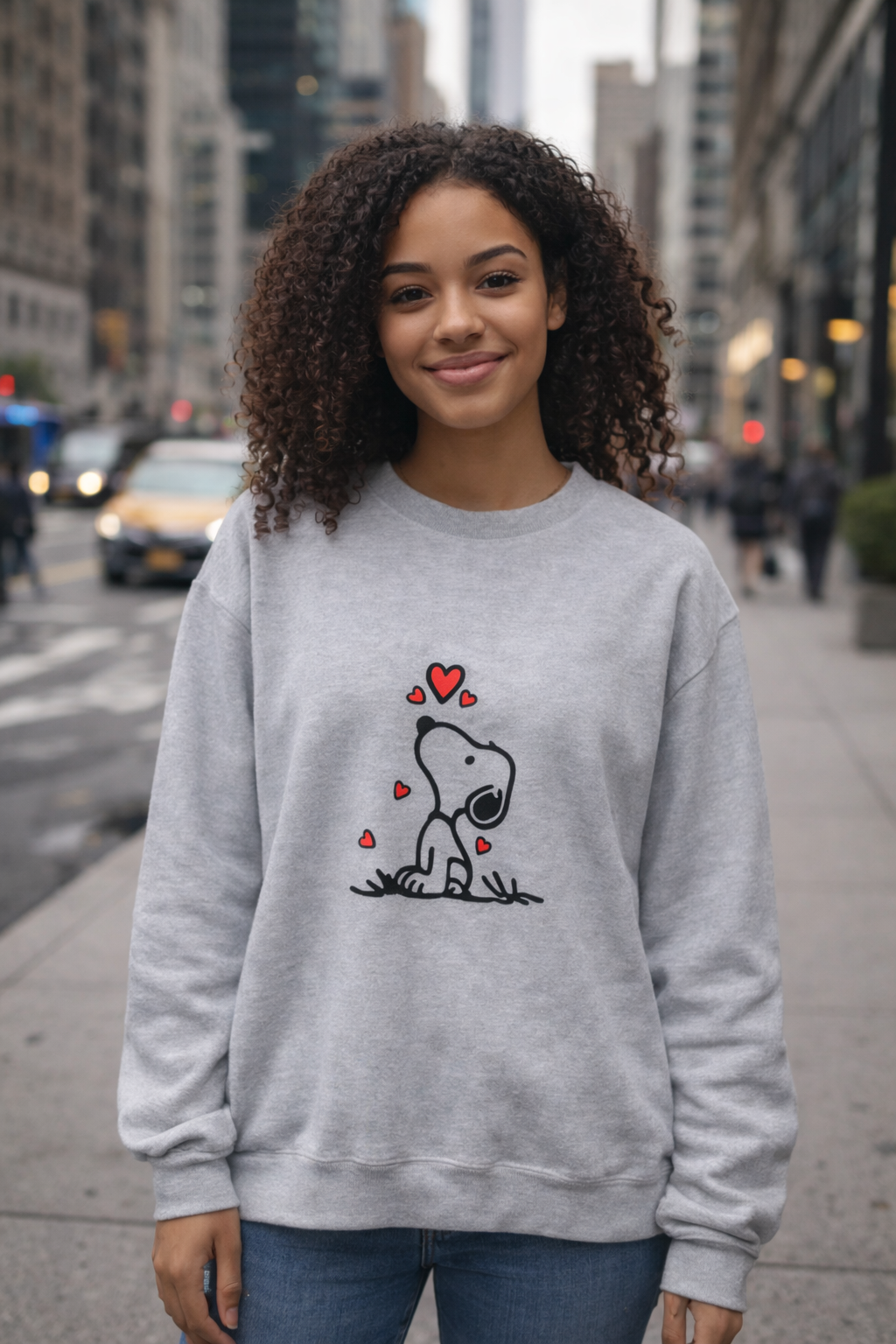 Snoopy Heart Crewneck Sweatshirt — Cute Peanuts Love Pullover