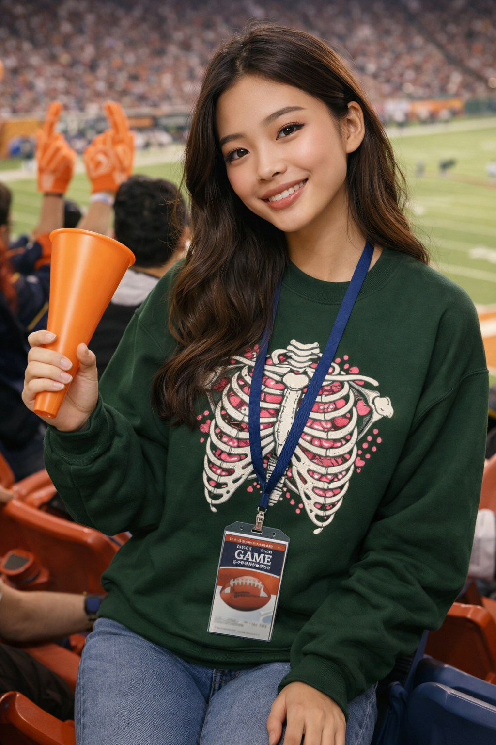 Ribcage Blossom Sweatshirt — Floral Skeleton Chest Graphic