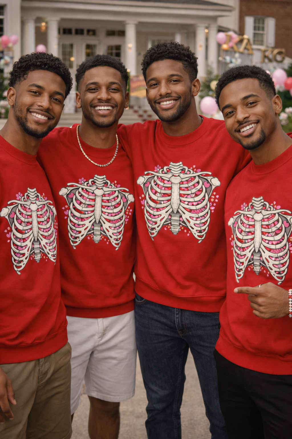 Ribcage Blossom Sweatshirt — Floral Skeleton Chest Graphic