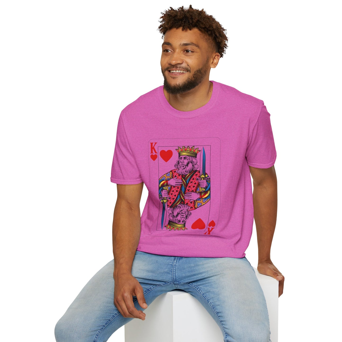 Valentines King of Hearts Unisex T-Shirt - Playful Card Design for Game Night