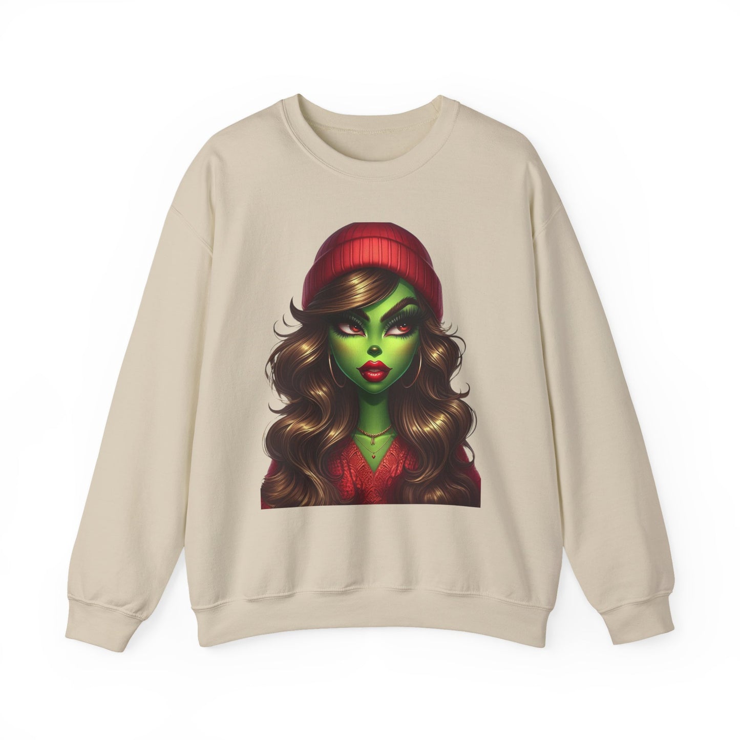 Witchy Green Girl Sweatshirt — Gothic Halloween Crewneck