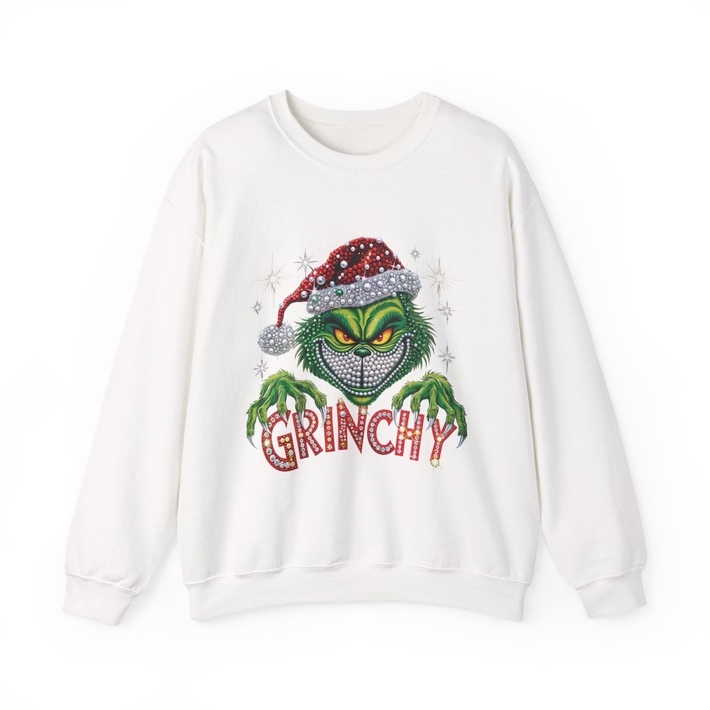 Grinchy Holiday Sweatshirt — Vintage Grinch Santa Crewneck