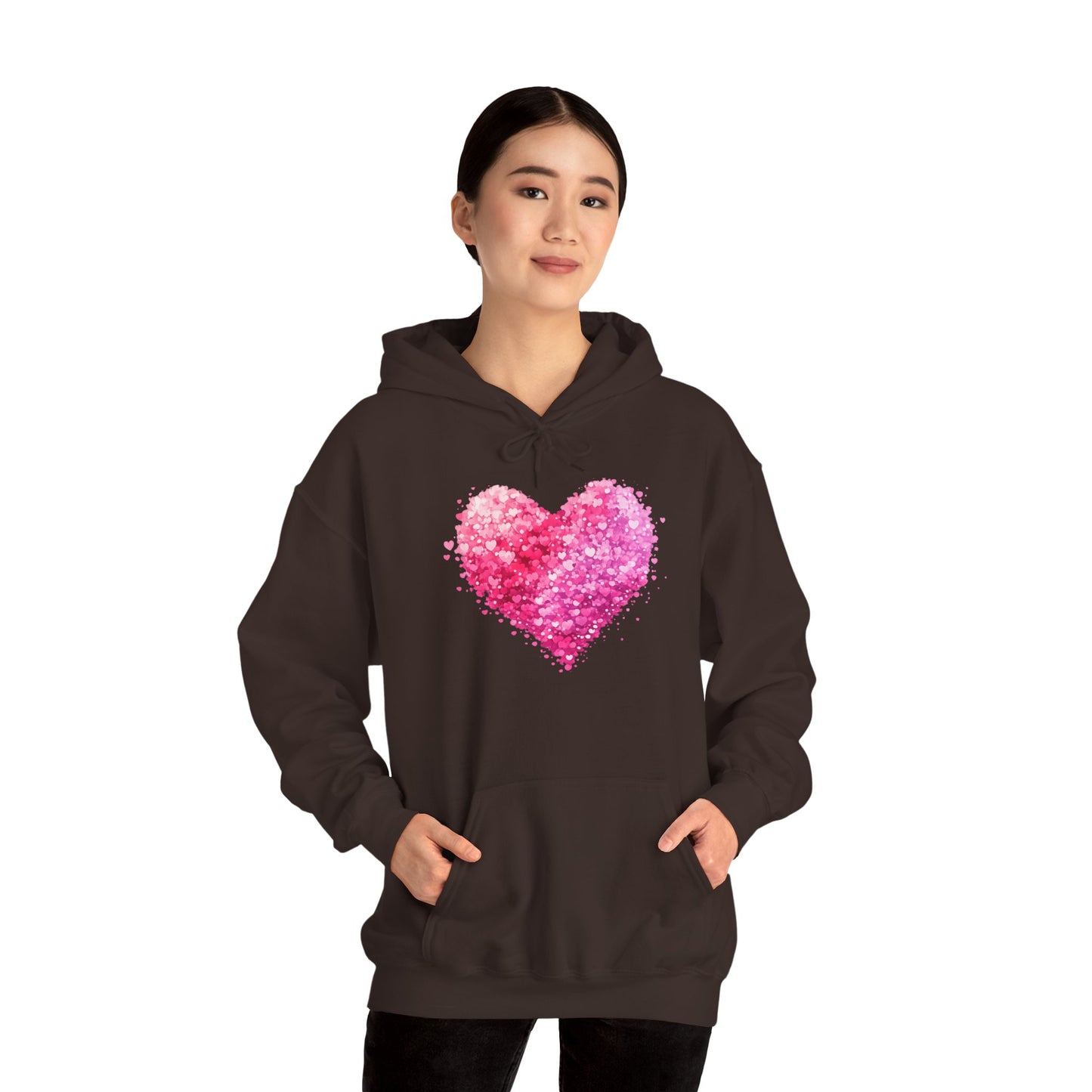 Cupid Skeleton Hoodie — Gothic Valentine Skeleton with Pink Hearts Pullover