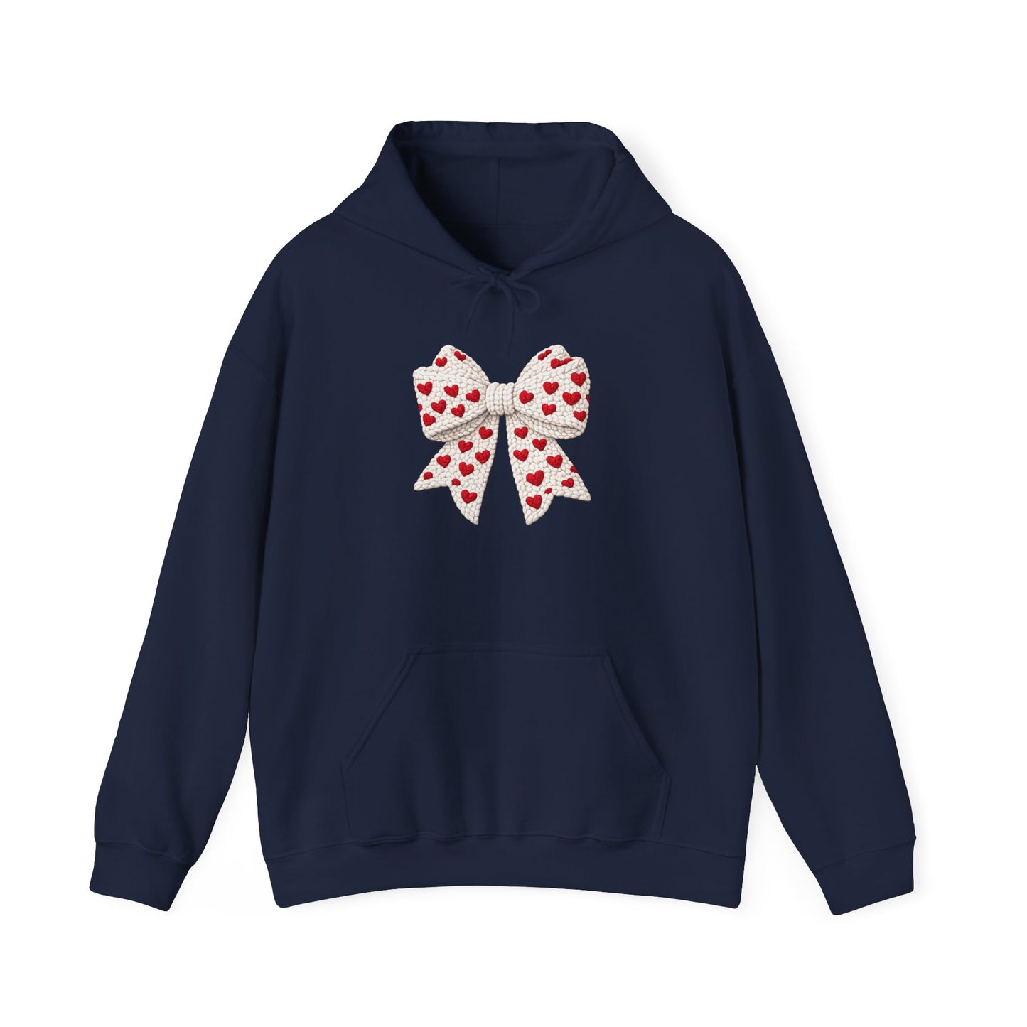 Valentine Heart Bow Hoodie — Cute Red Heart Ribbon Pullover