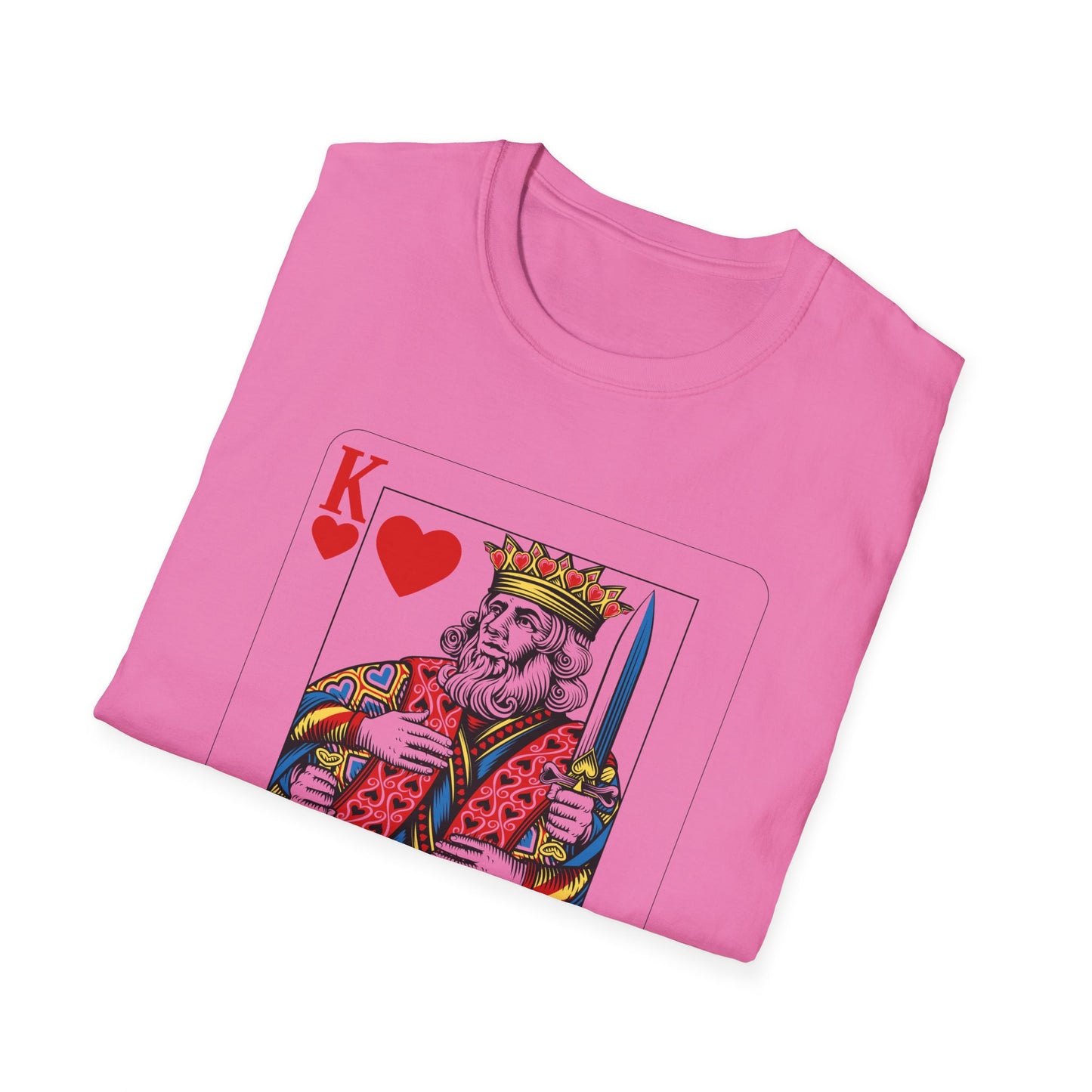 Valentines King of Hearts Unisex T-Shirt - Playful Card Design for Game Night