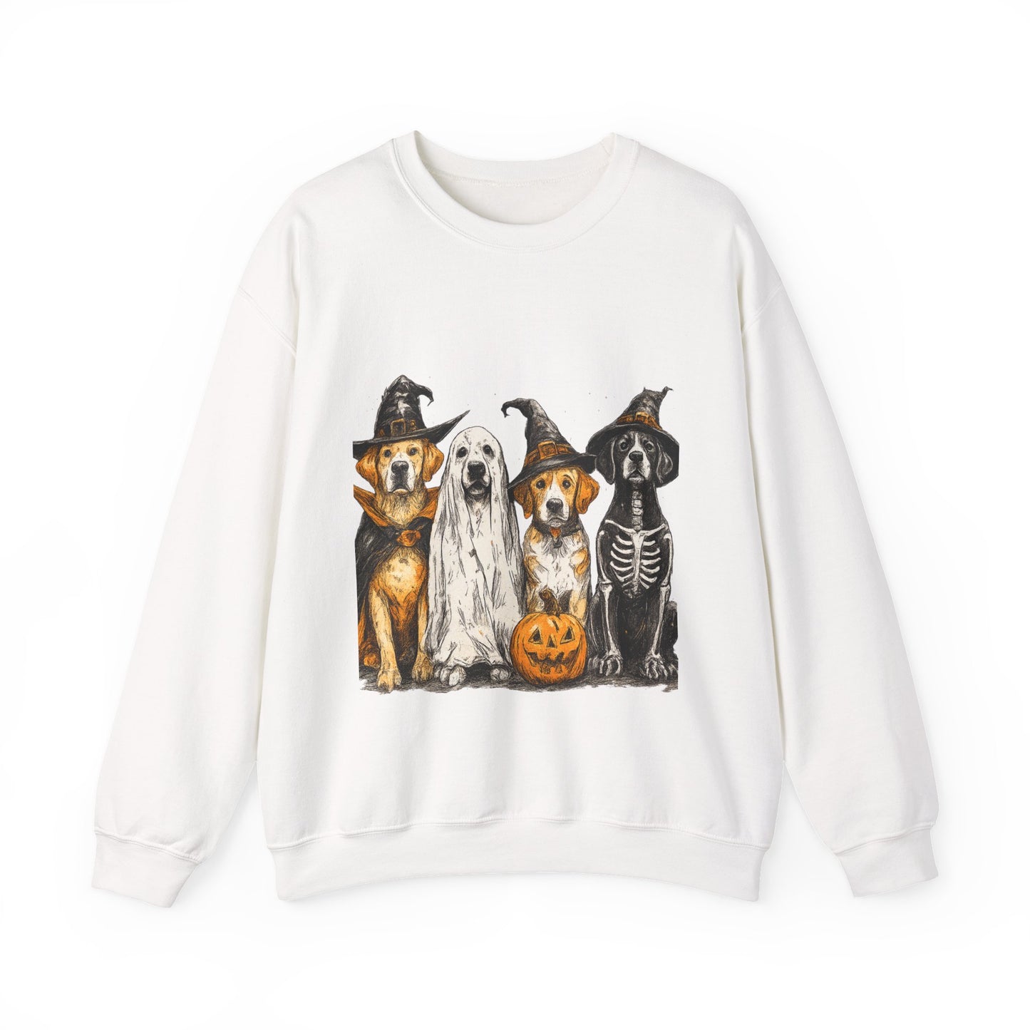 Halloween Dog-Themed Sweatshirt, Cozy Fall Apparel, Unisex Crewneck, Pet Lover Gift, Spooky Season Fashion