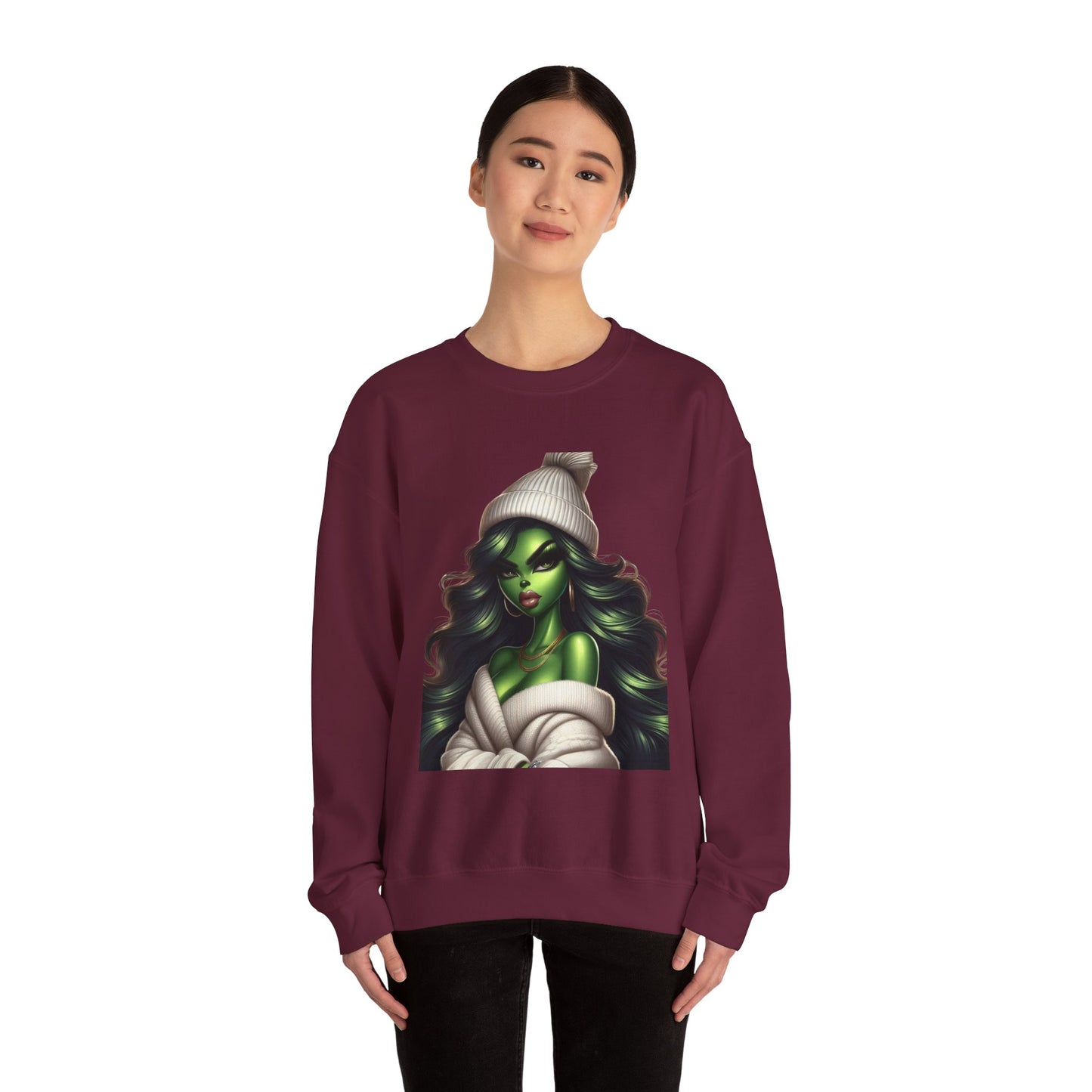 Green Witch Portrait Crewneck Sweatshirt