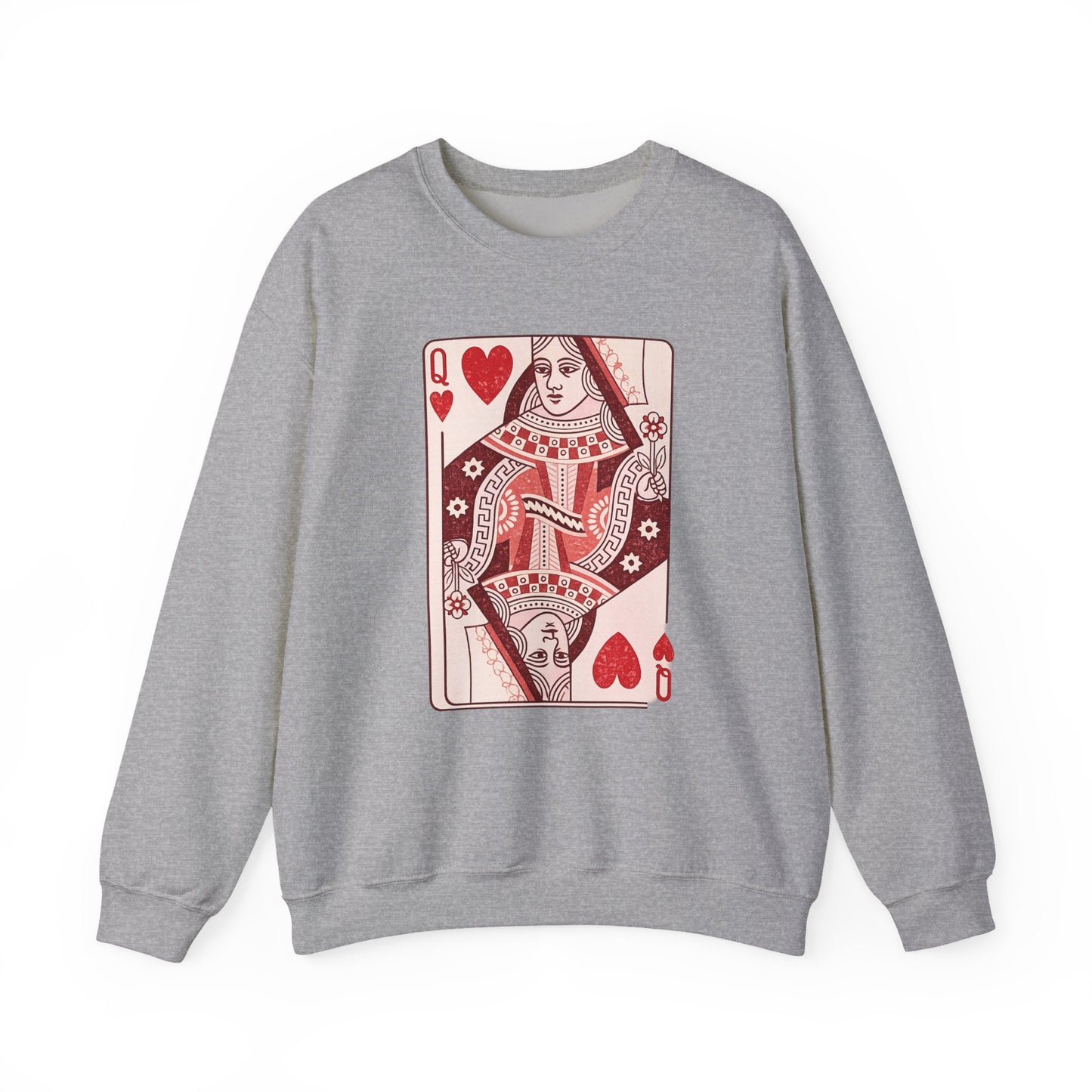 Queen of Hearts Crewneck Sweatshirt – Playing Card Graphic