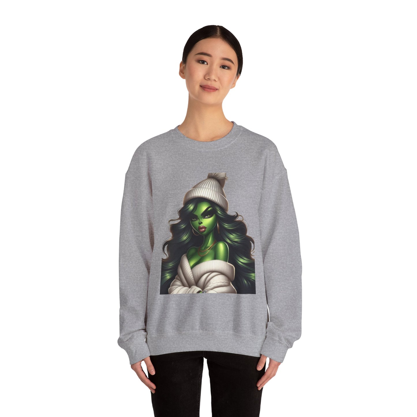 Green Witch Portrait Crewneck Sweatshirt