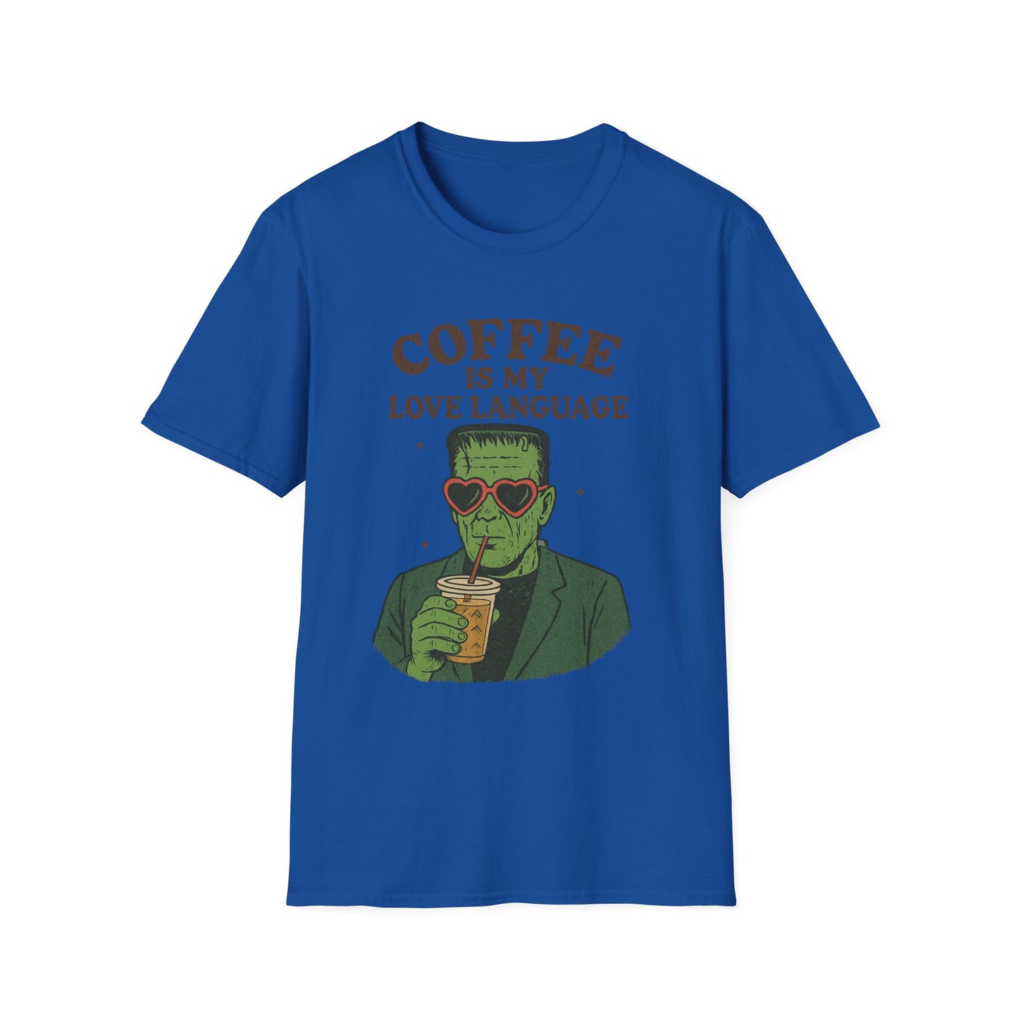 Frankenstein Coffee Lover T-Shirt, Funny Gift for Coffee Lovers, Unisex Tee, Perfect for Halloween, Casual Wear, Gift for Him/Her