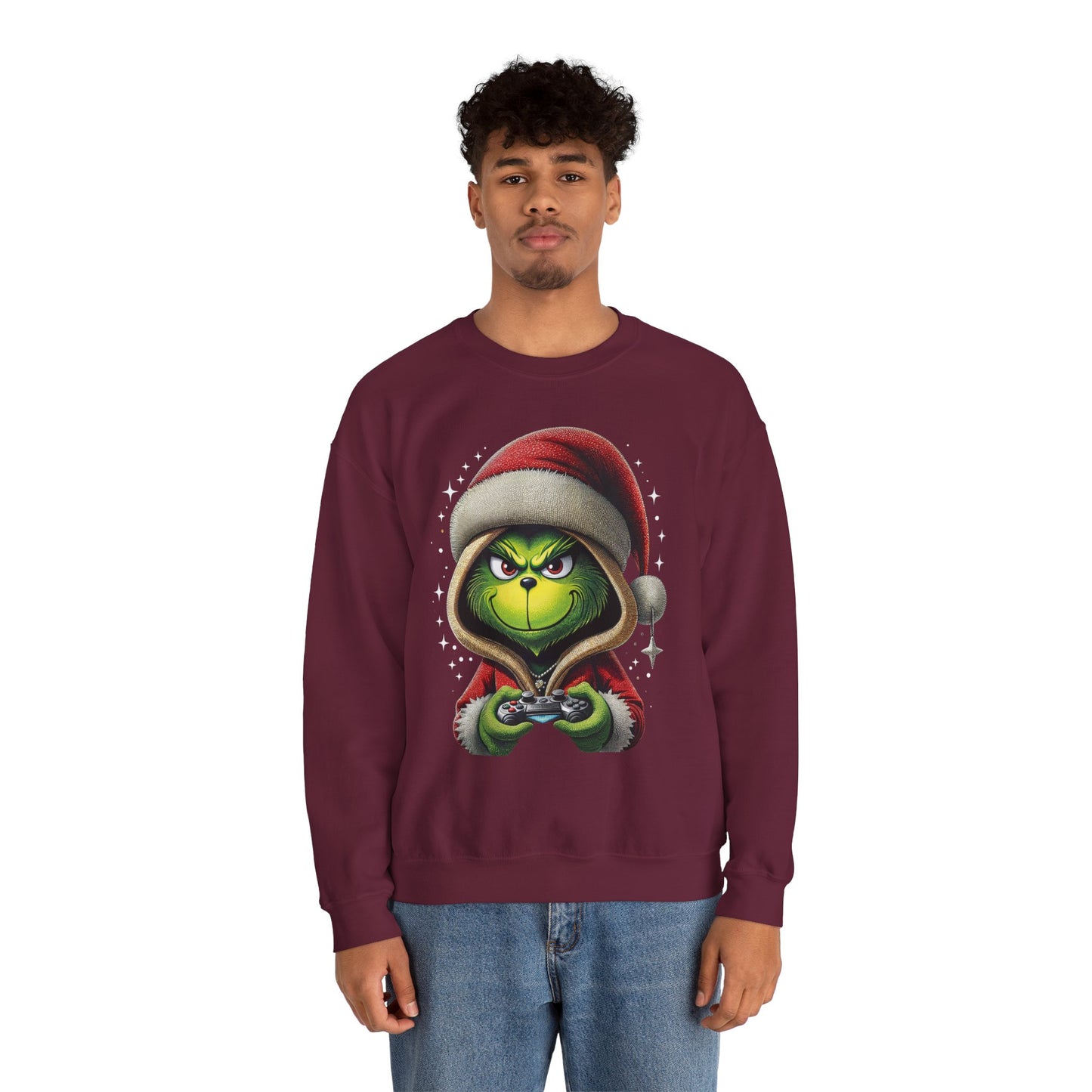 Grumpy Gamer Grinch Sweatshirt — Funny Christmas Holiday Gaming Crewneck
