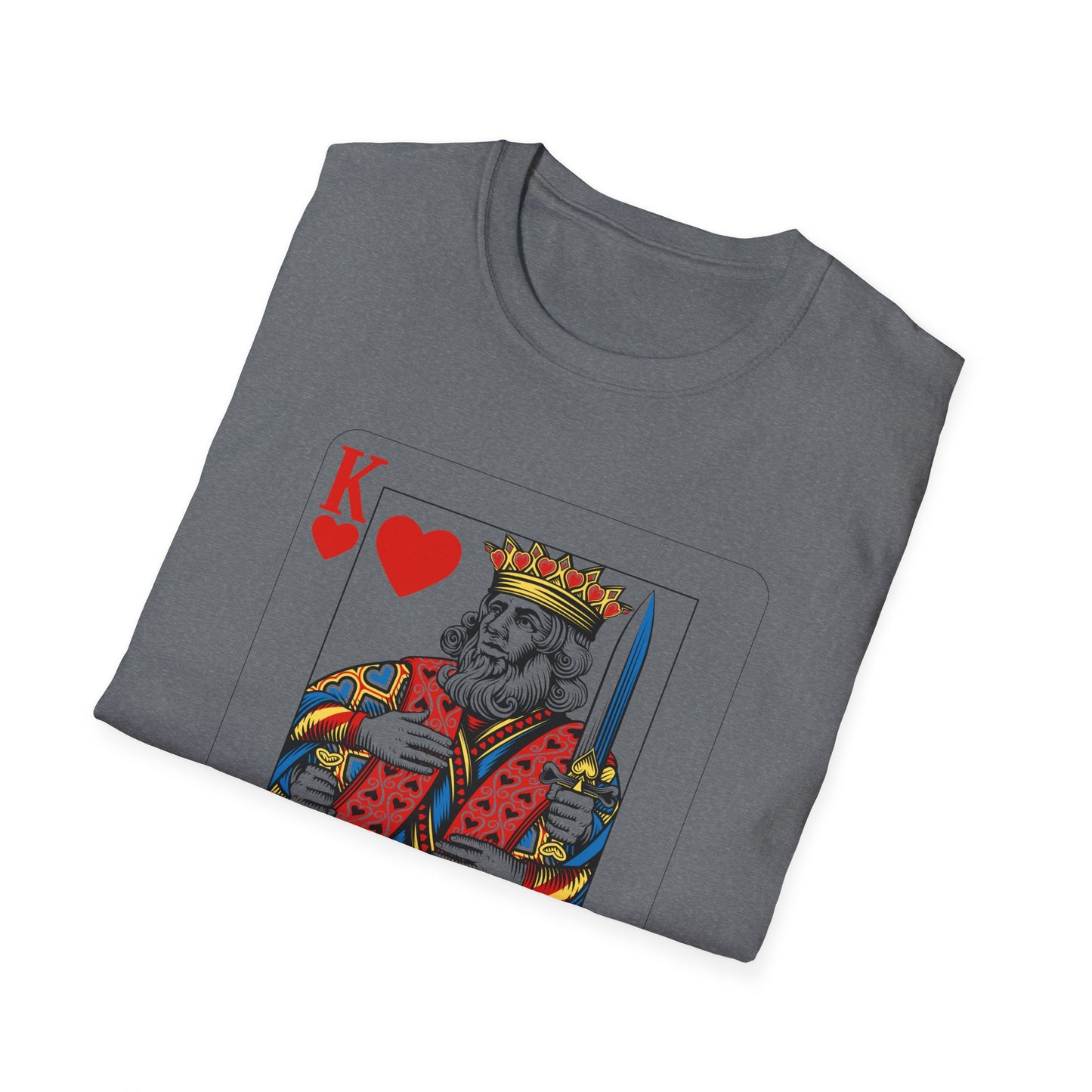 Valentines King of Hearts Unisex T-Shirt - Playful Card Design for Game Night