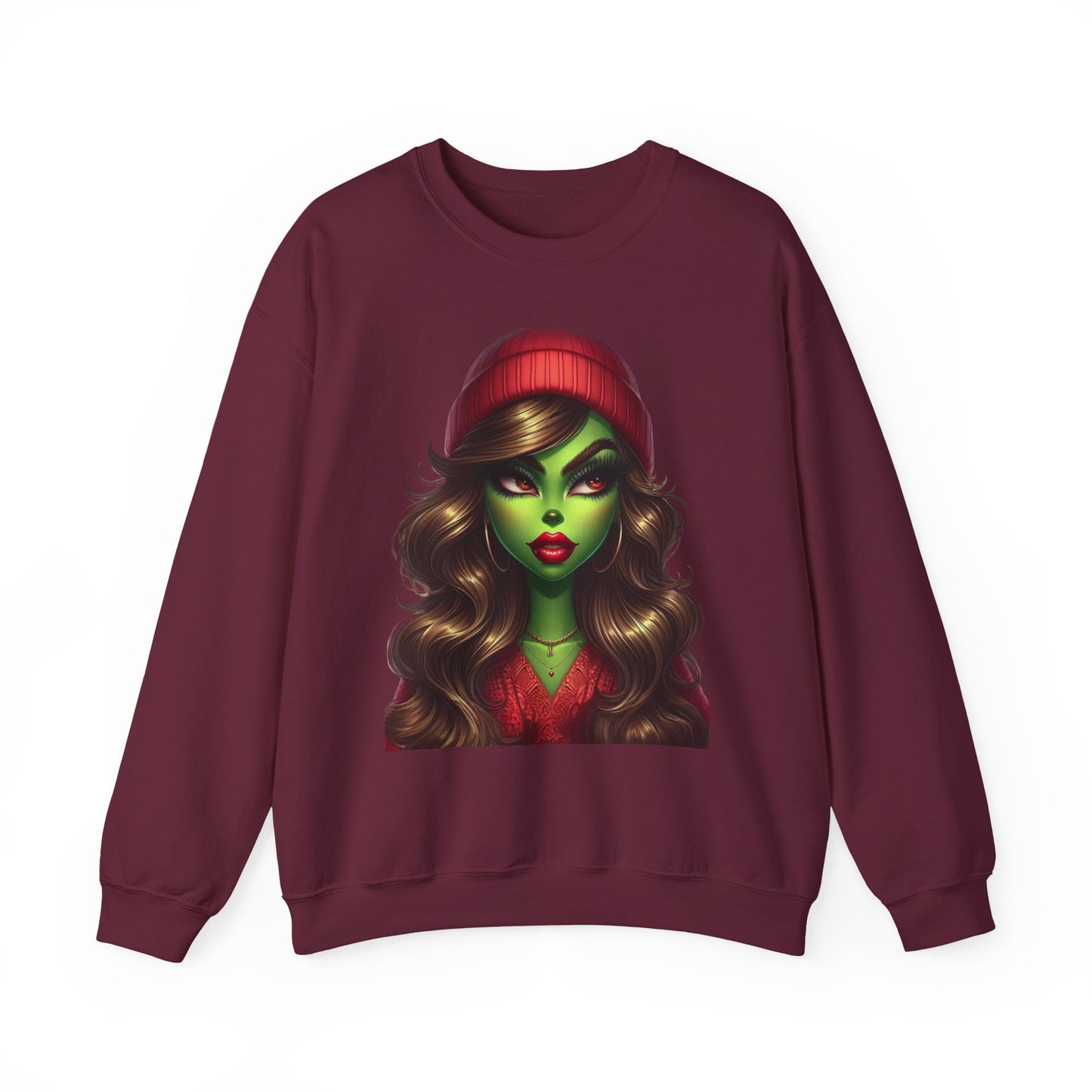 Witchy Green Girl Sweatshirt — Gothic Halloween Crewneck