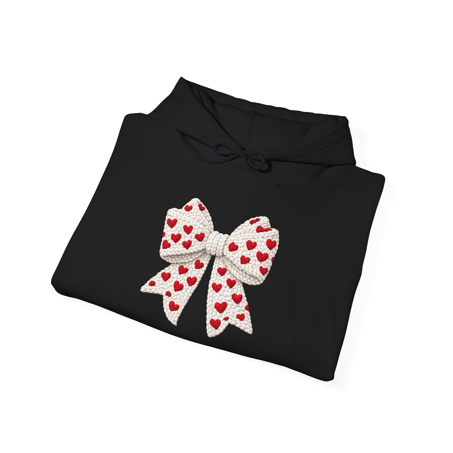 Valentine Heart Bow Hoodie — Cute Red Heart Ribbon Pullover