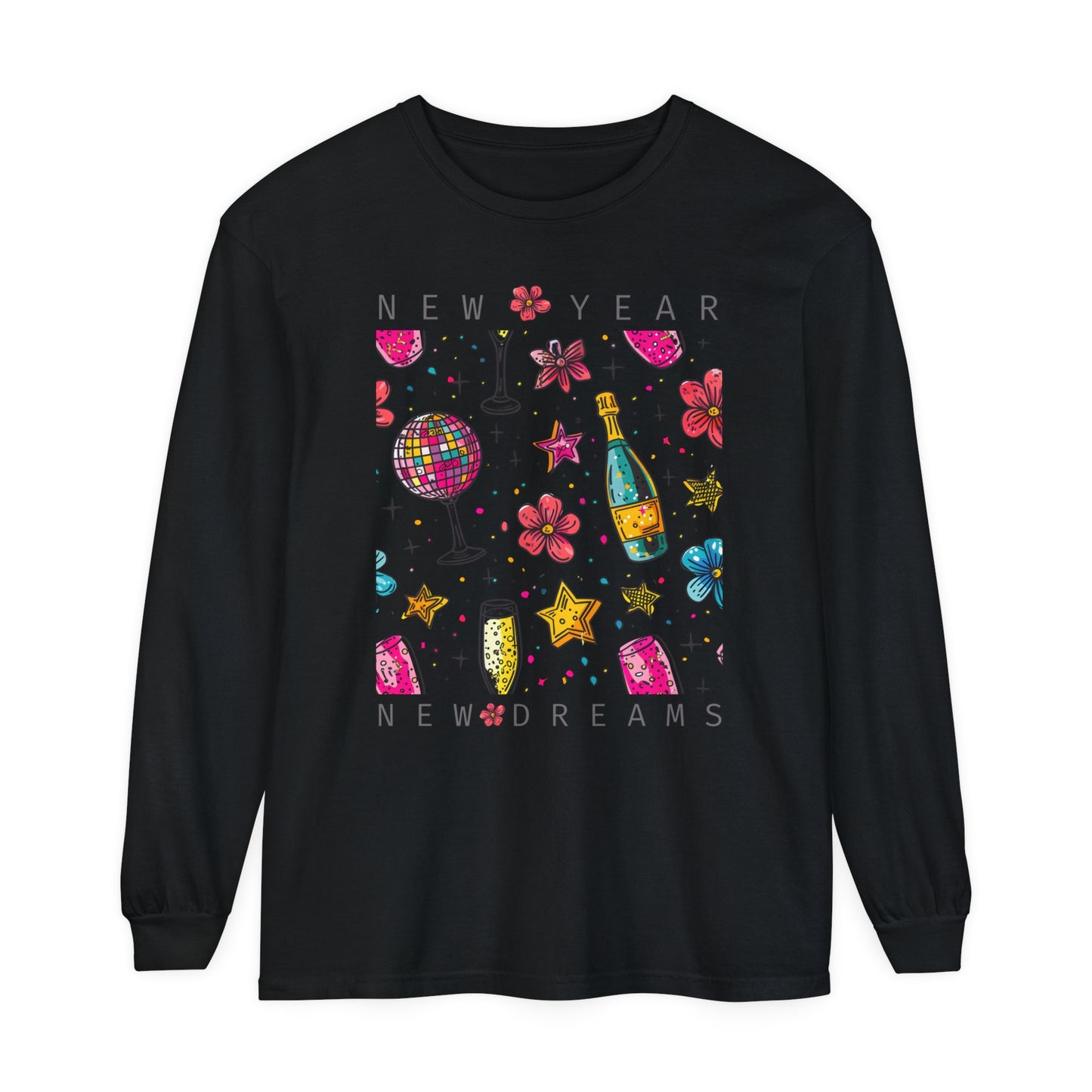 New Year Unisex Garment-dyed Long Sleeve T-Shirt