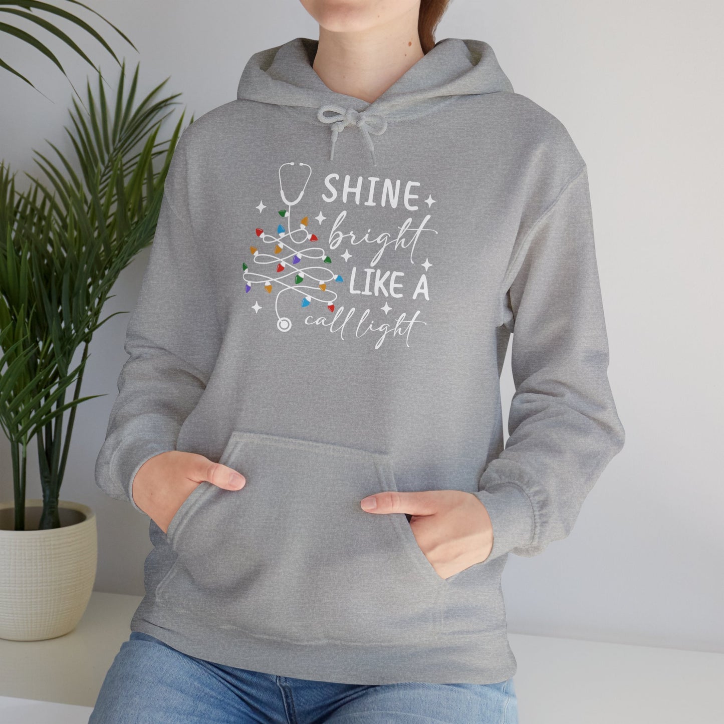 Christmas Light Hoodie, Cozy Holiday Hoodie, Winter Gift, Unisex Pullover for Festive Celebrations, Shine Bright Like a Christmas Bulb