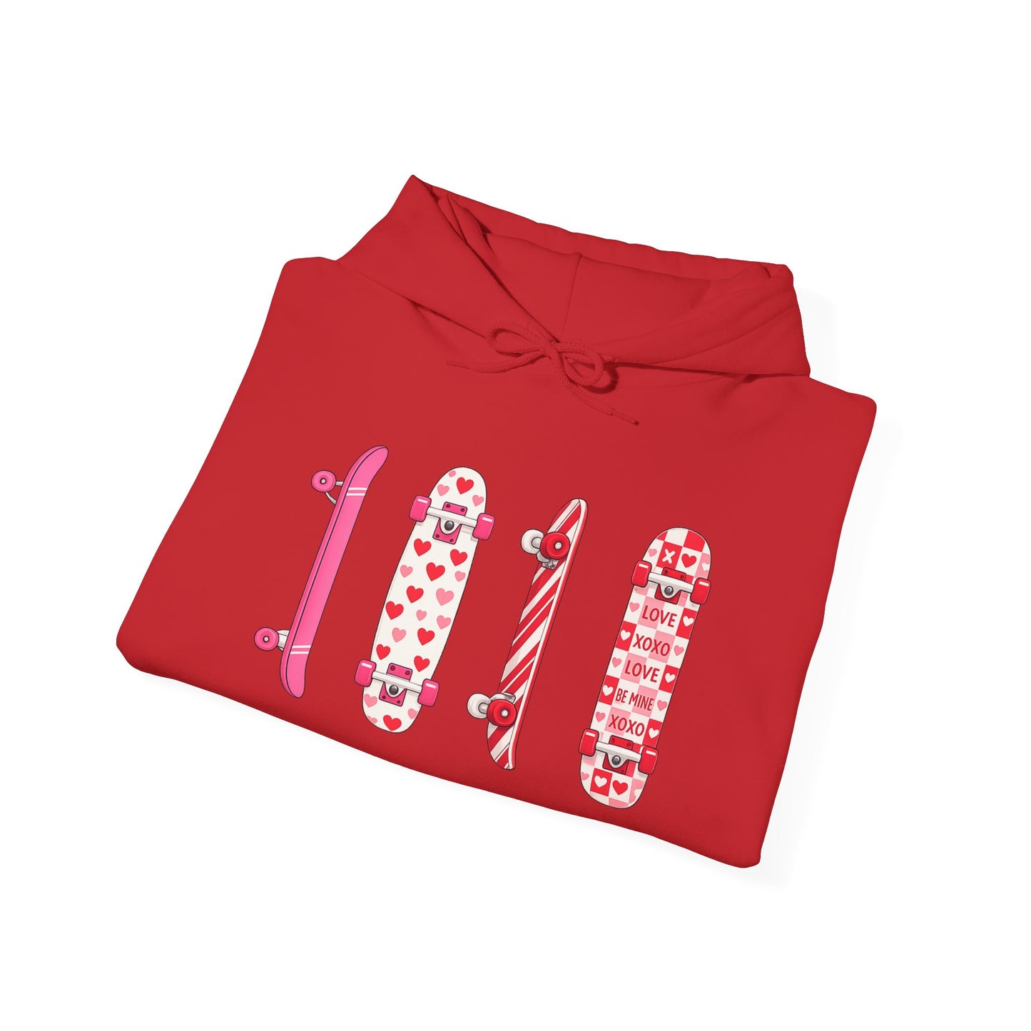 Valentine Skateboard Graphic Hoodie — Pink Heart Skate Decks
