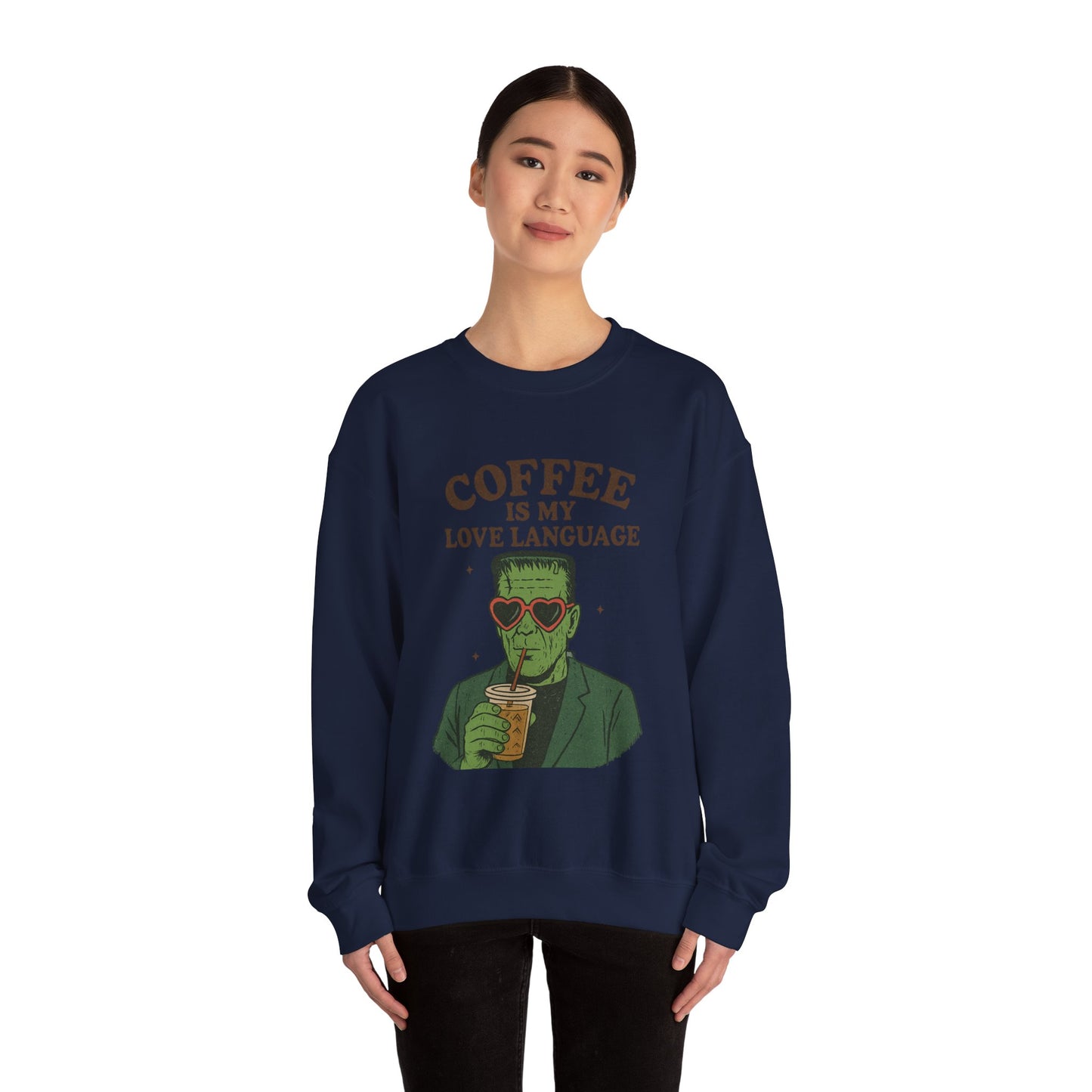 Coffee Lover's Unisex Crewneck Sweatshirt, Gift for Coffee Enthusiasts, Funny Sweatshirt, Halloween Apparel, Cozy Casual Wear