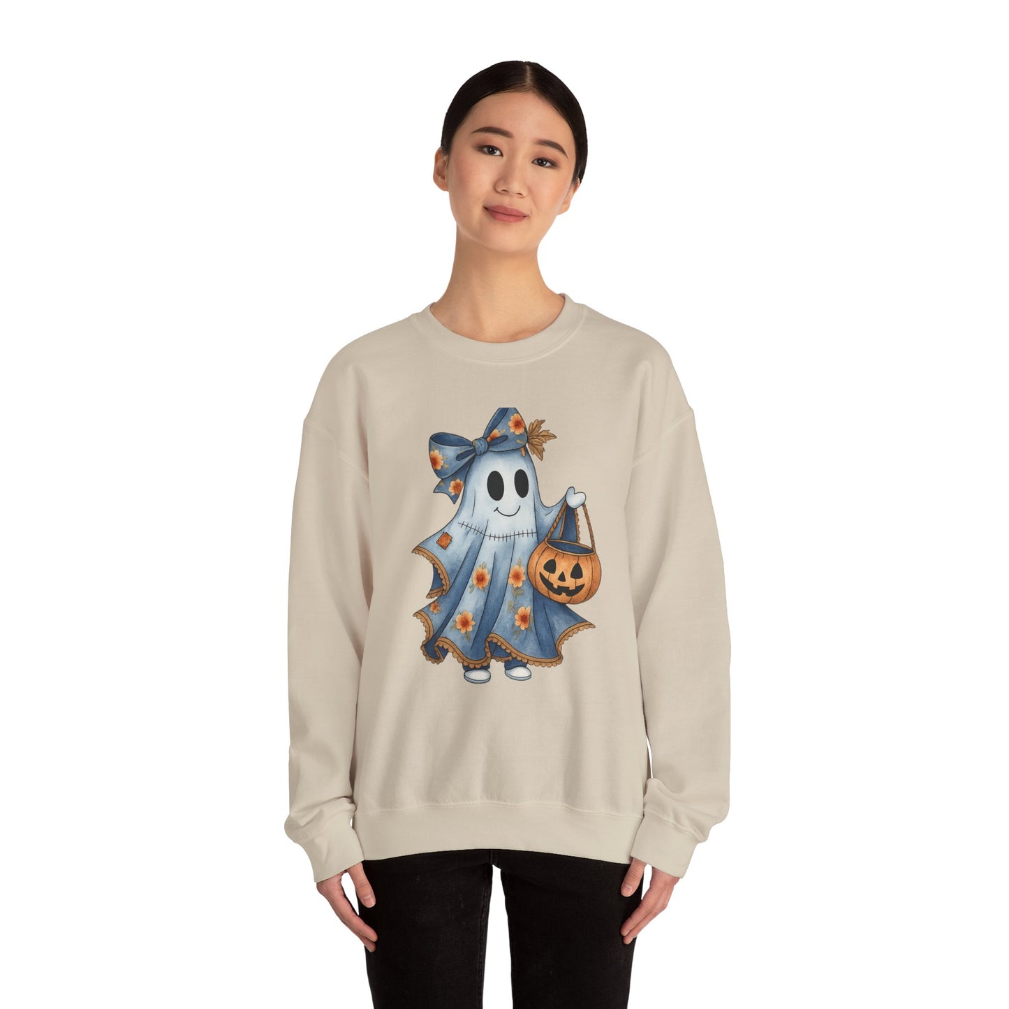 Cute Ghost Halloween Sweatshirt, Unisex Crewneck, Cozy Fall Apparel, Spooky Season Gift, Trick or Treat, Halloween Celebration
