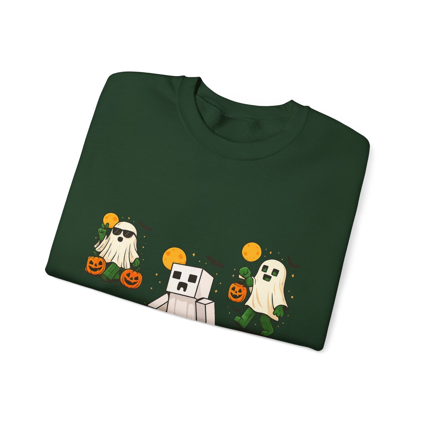 Halloween Ghost Cartoon Sweatshirt, Unisex Crewneck, Cozy Autumn Wear, Halloween Gifts, Spooky Season Apparel, Cute Sweatshirt