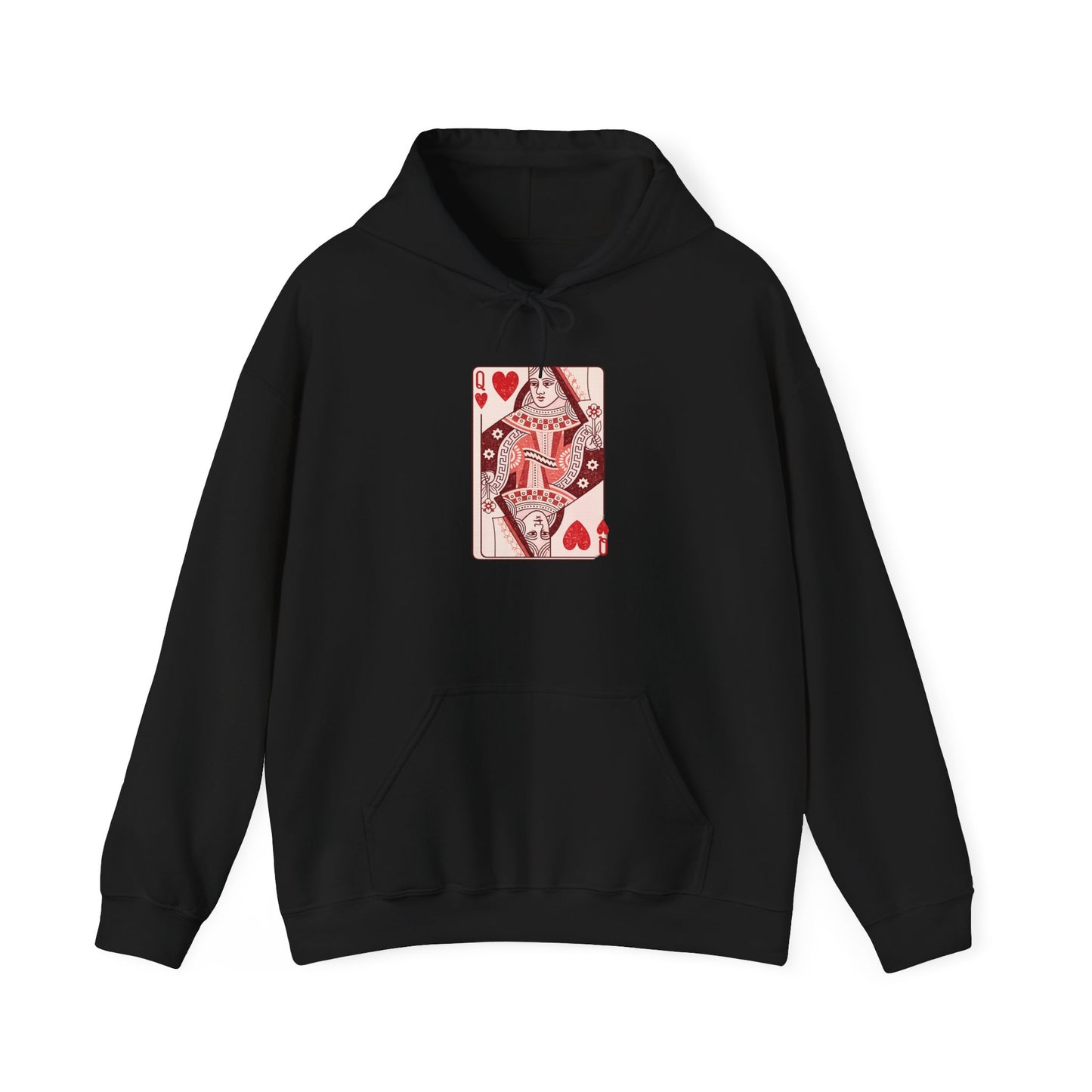 Queen of Hearts Hoodie – Vintage Playing Card Graphic Sweatshirt