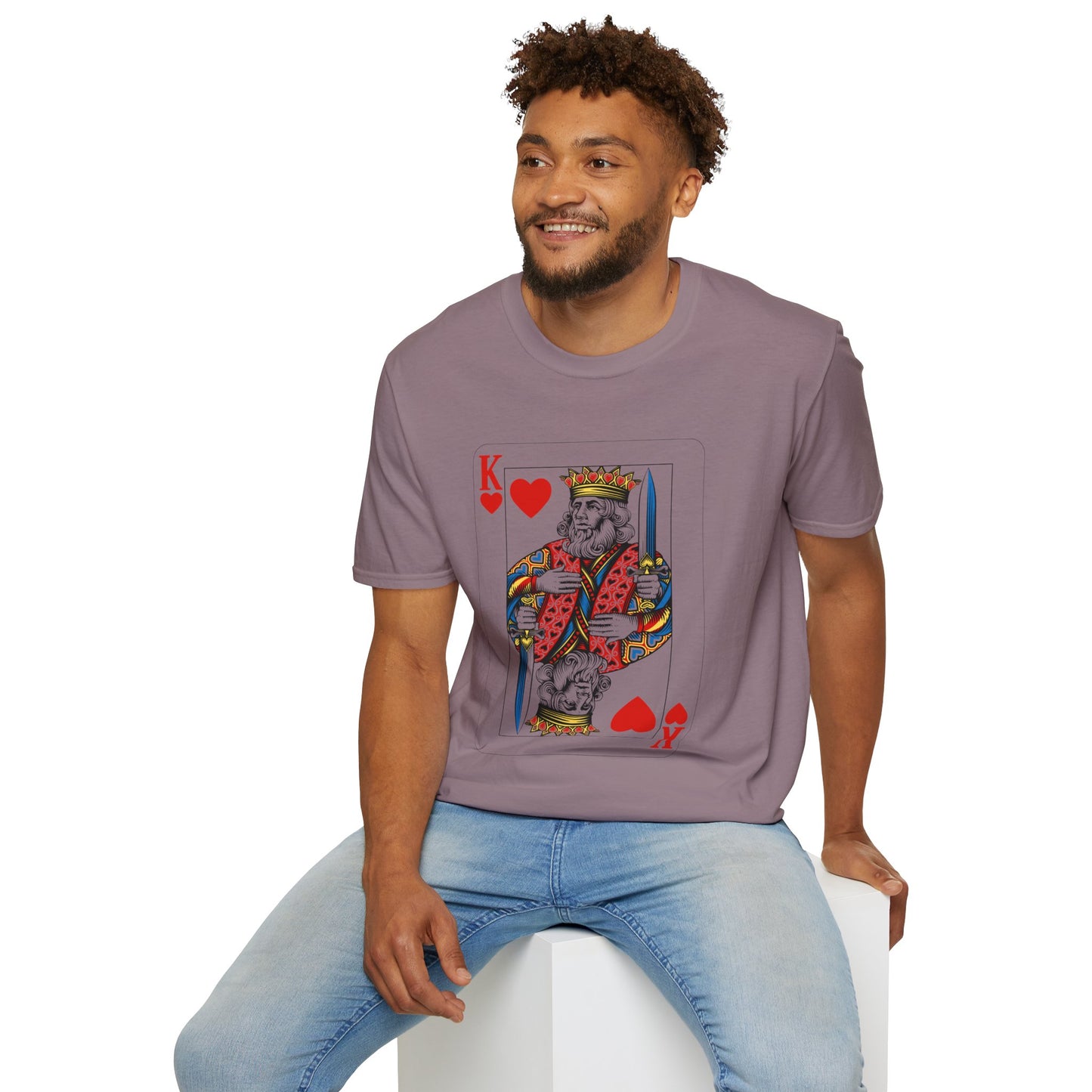 Valentines King of Hearts Unisex T-Shirt - Playful Card Design for Game Night