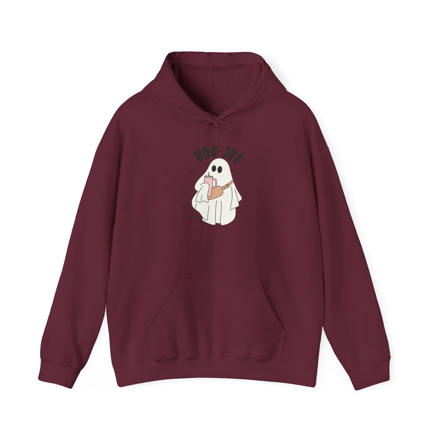 Boo-Jef Ghost Hoodie, Cute Halloween Sweatshirt, Unisex Fun Pullover, Cozy Fall Apparel, Comfy Gift for Ghost Lovers