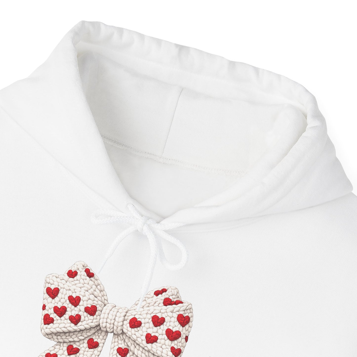Valentine Heart Bow Hoodie — Cute Red Heart Ribbon Pullover