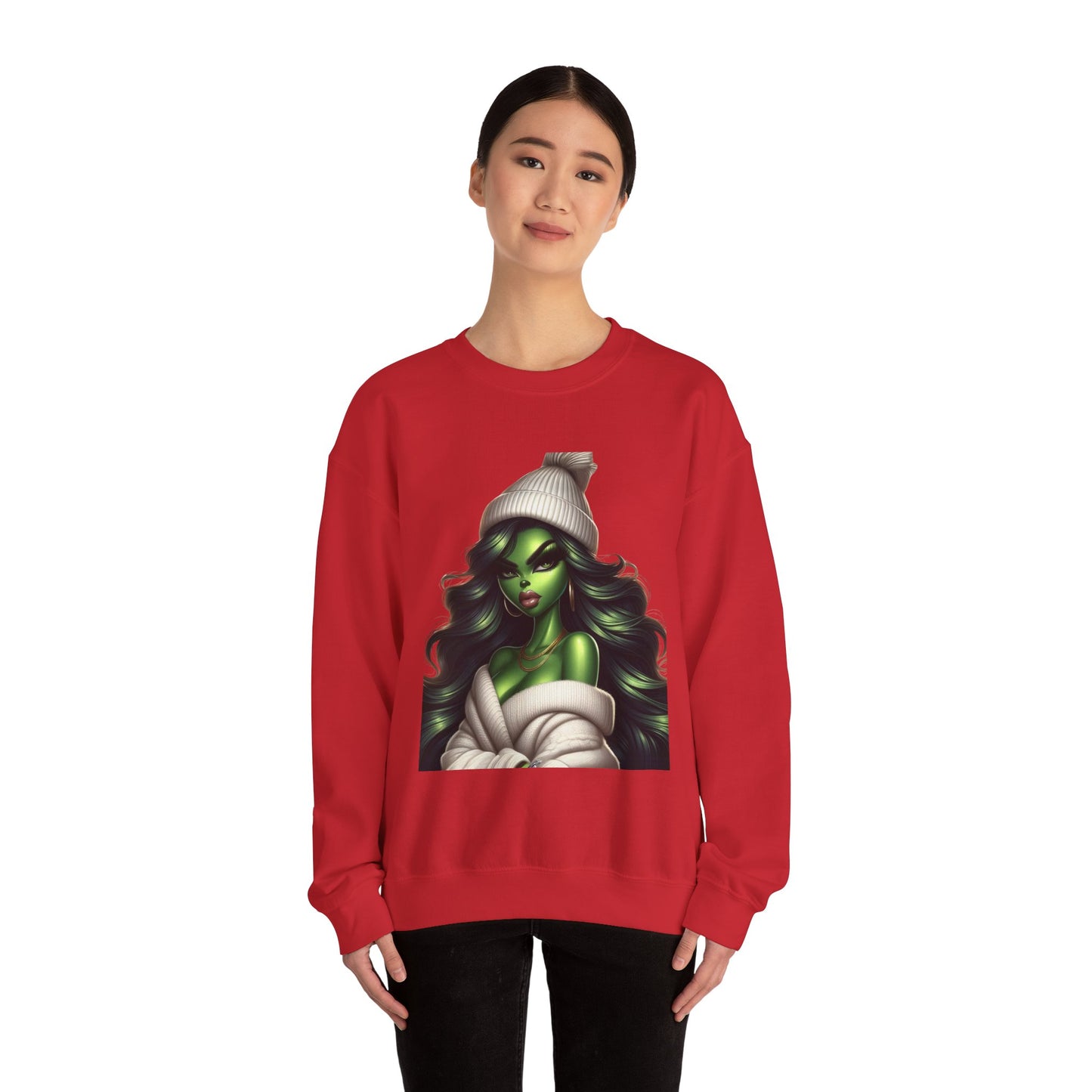 Green Witch Portrait Crewneck Sweatshirt