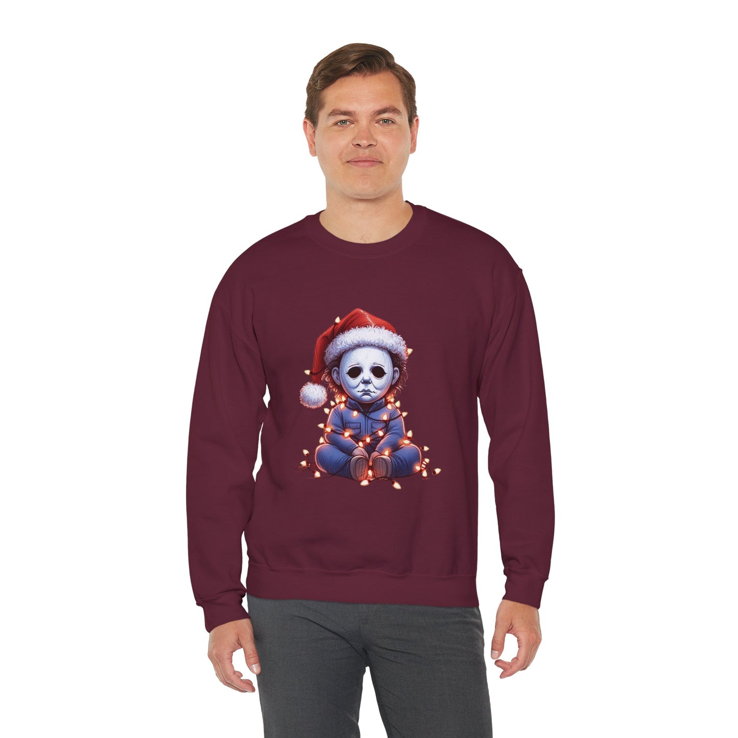 Christmas Michael Myers Sweatshirt — Cute Creepy Horror Holiday Crewneck