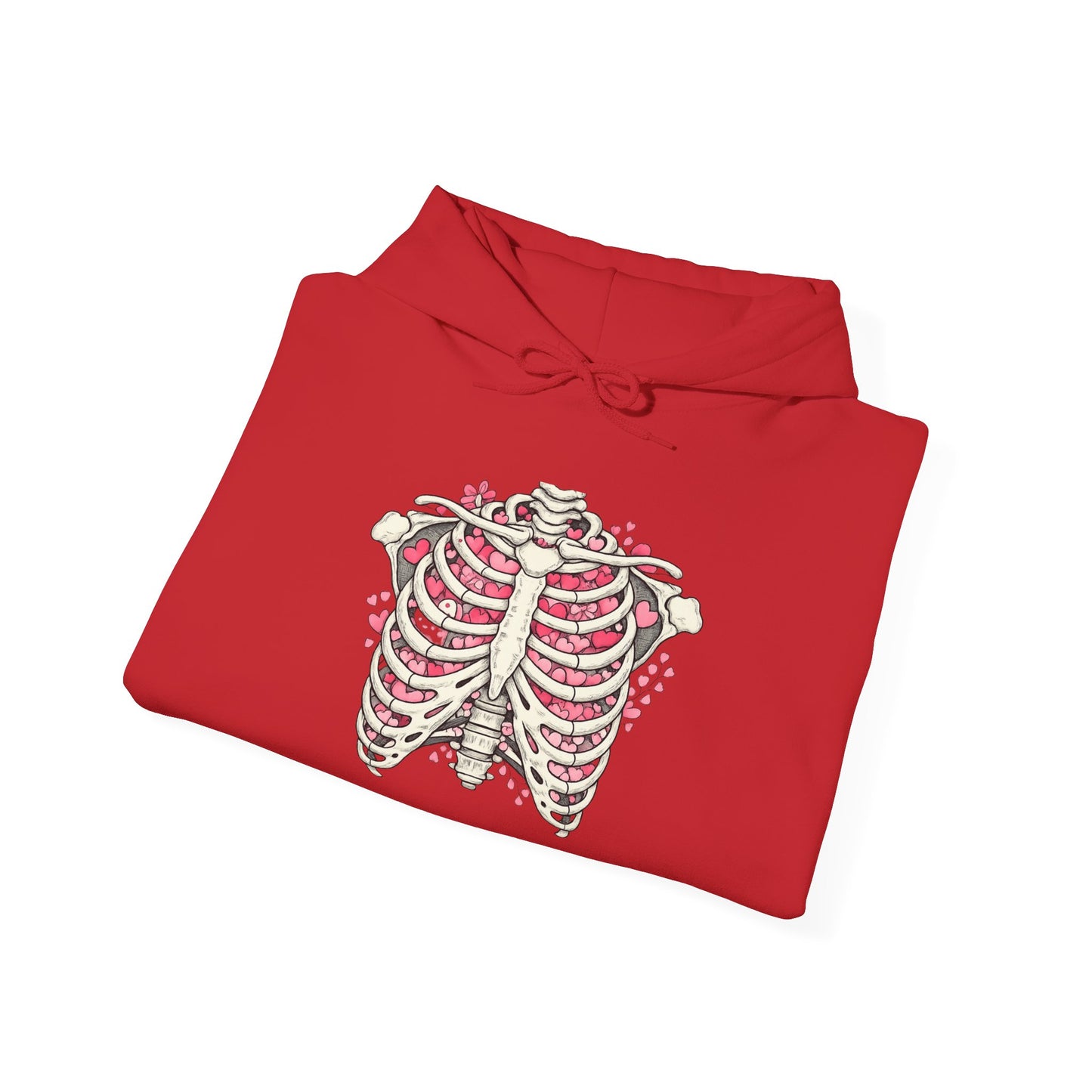 Ribcage Bloom Hoodie — Floral Skeleton Chest Graphic Sweatshirt