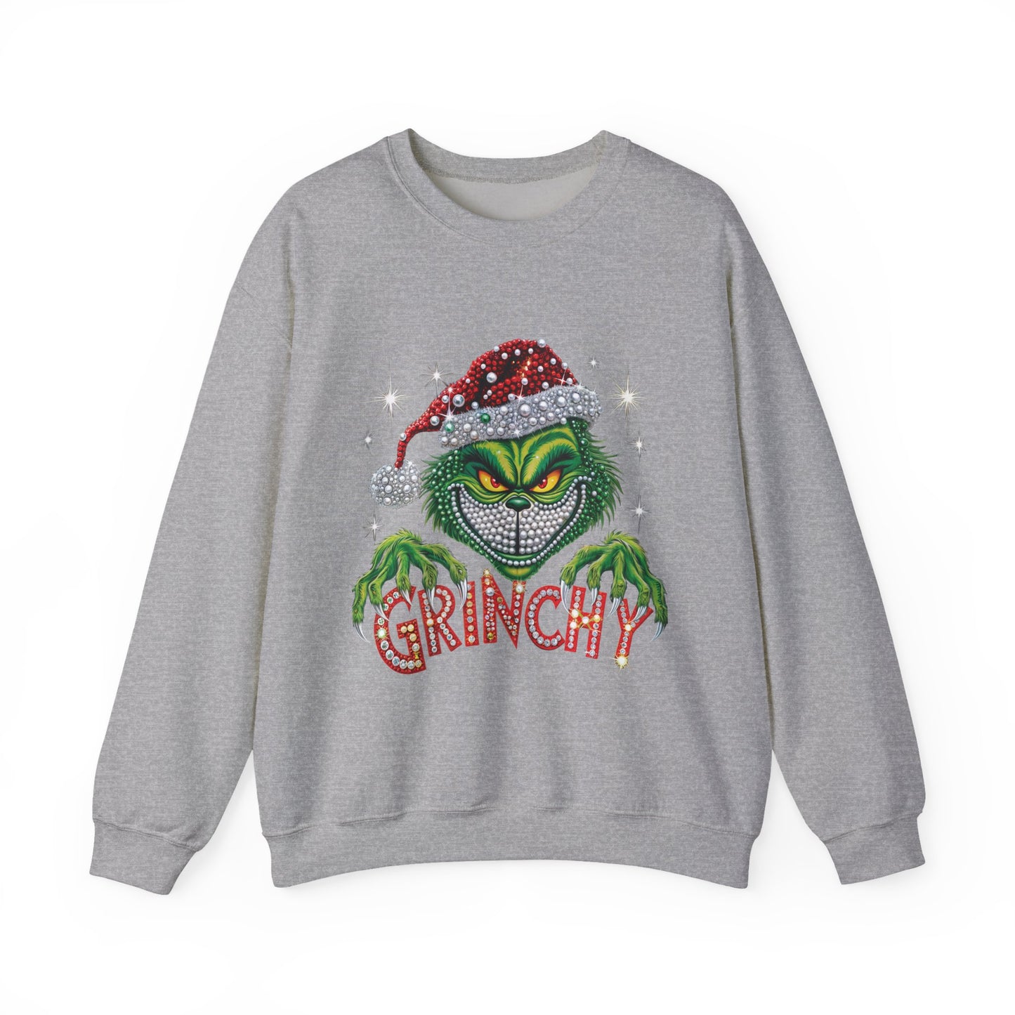 Grinchy Holiday Sweatshirt — Vintage Grinch Santa Crewneck