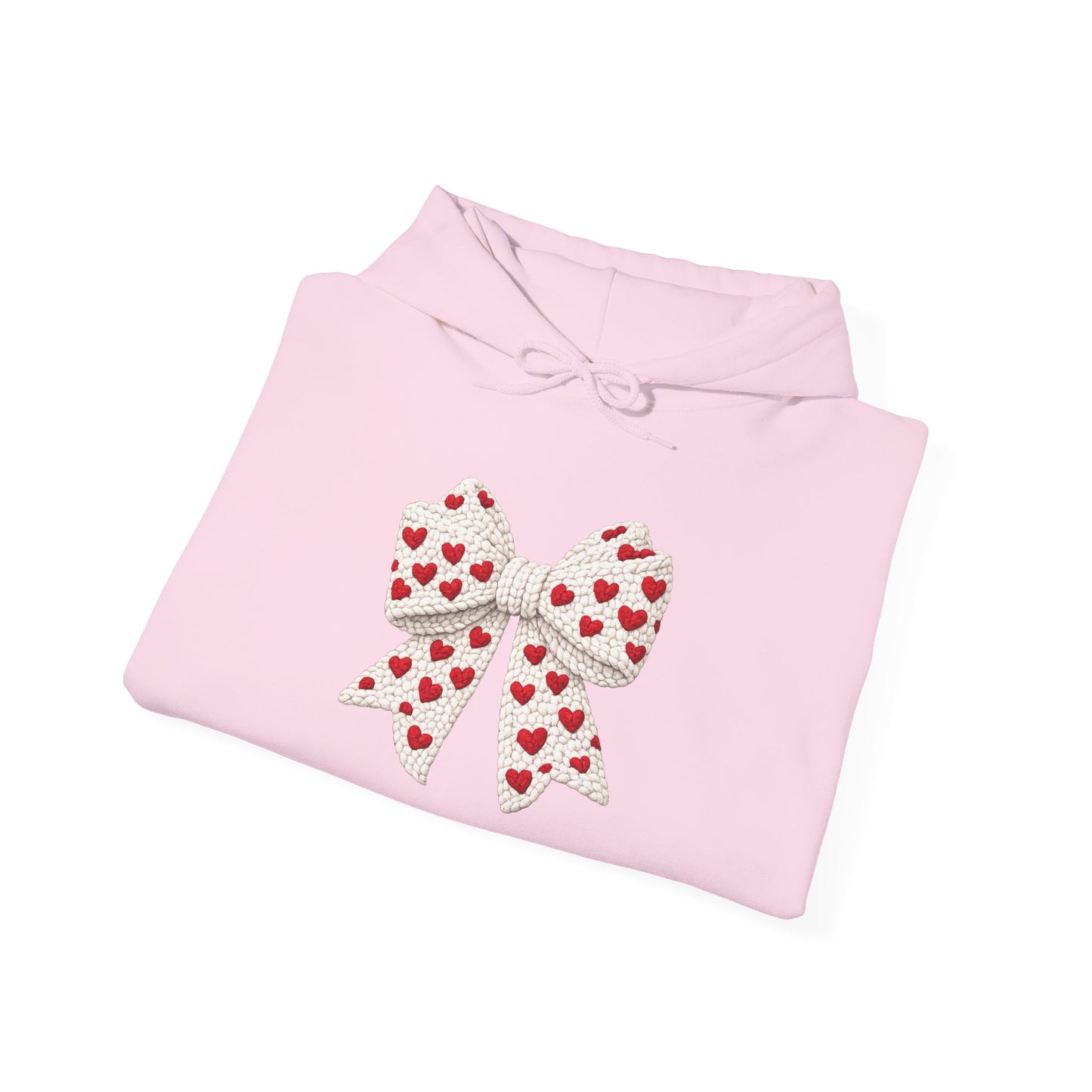 Valentine Heart Bow Hoodie — Cute Red Heart Ribbon Pullover