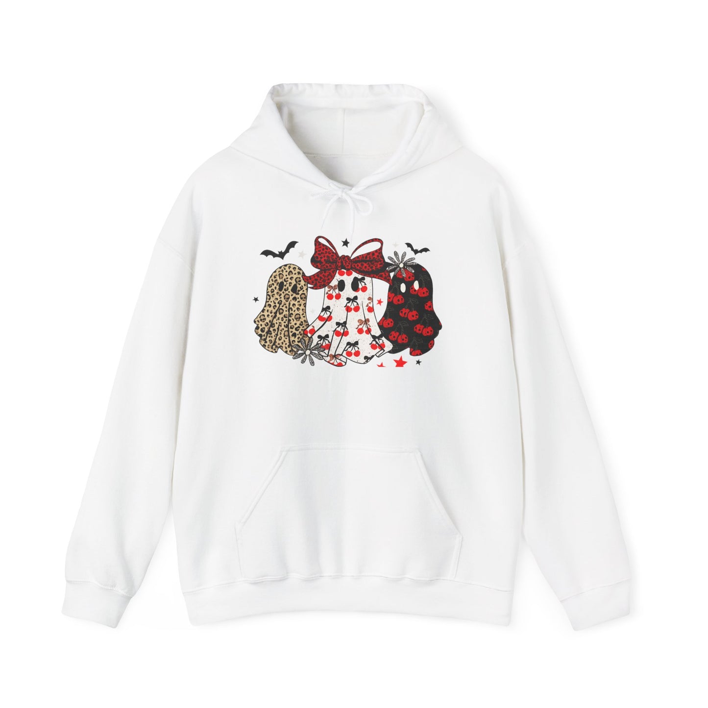 Cute Graphic Hooded Sweatshirt for Women, Cozy Casual Wear, Perfect for Halloween, Bat and Pumpkin Design, Fall Fashion