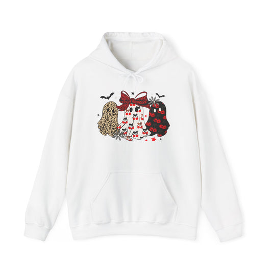 Cute Graphic Hooded Sweatshirt for Women, Cozy Casual Wear, Perfect for Halloween, Bat and Pumpkin Design, Fall Fashion