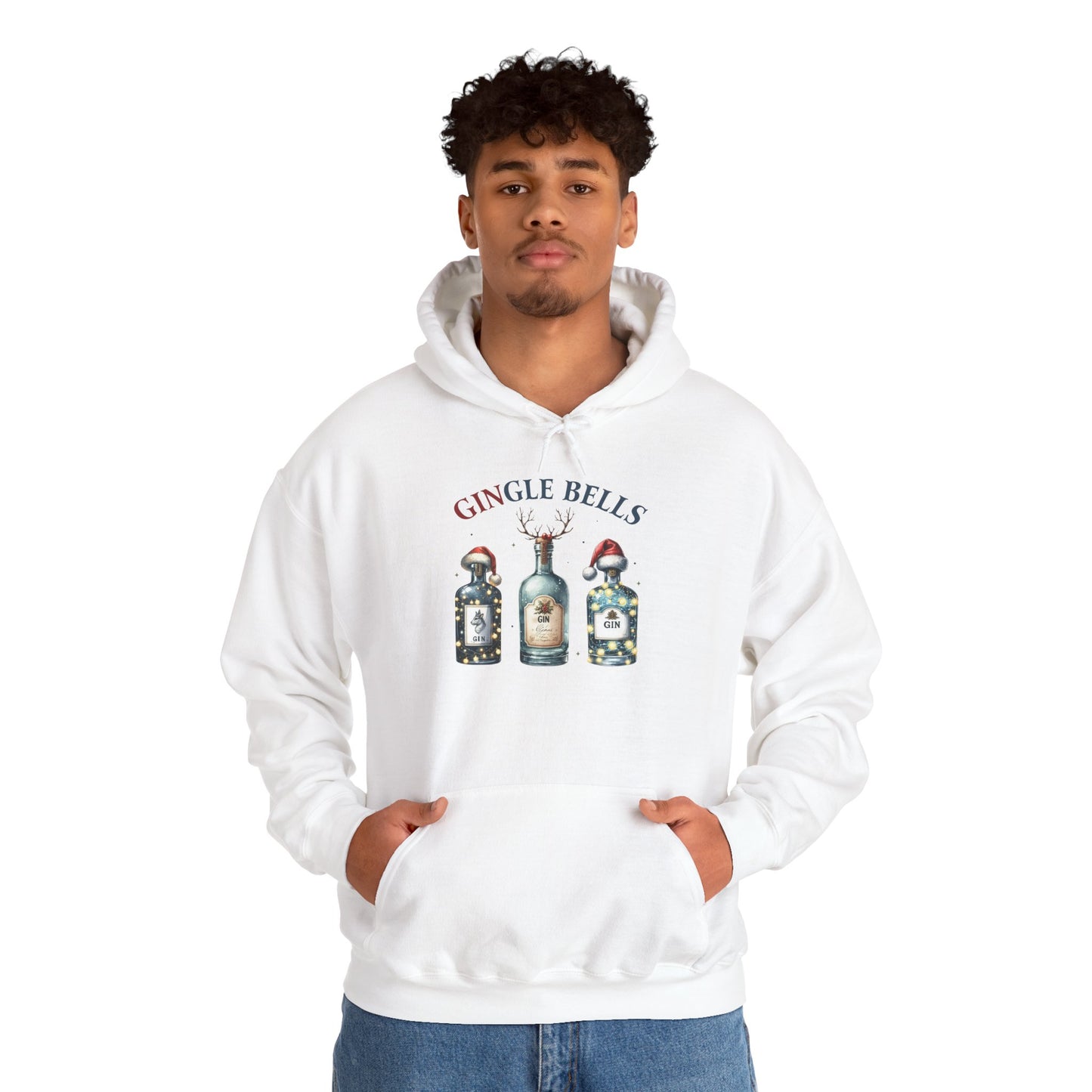 Gingle Bells Hoodie | Unisex Heavy Blend Sweatshirt for Christmas, Holiday Gifting, Cozy Fall Wear, Festive Apparel, Unique Gift